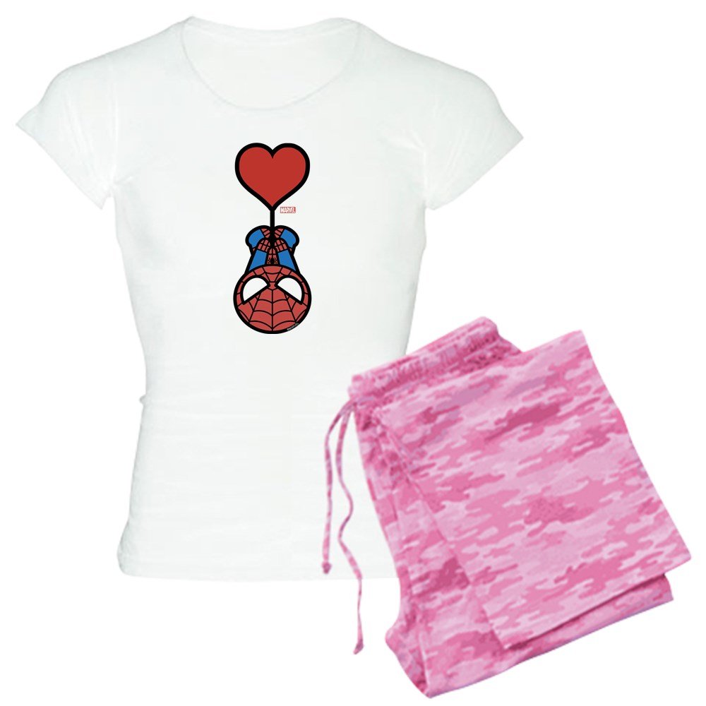 Spider-Man Heart Print Women's Lightweight Pajama Set - Soft Sleepwear for Women & Girls - Perfect for Lounge, Sleepovers & Movie Nights