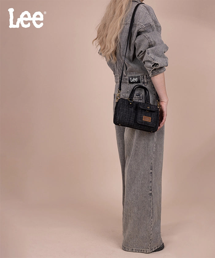 LEE Denim Canvas Barrel Satchel Top Handle Crossbody Bag for Women - Stylish Shoulder Purse for Work, Travel & Everyday Use