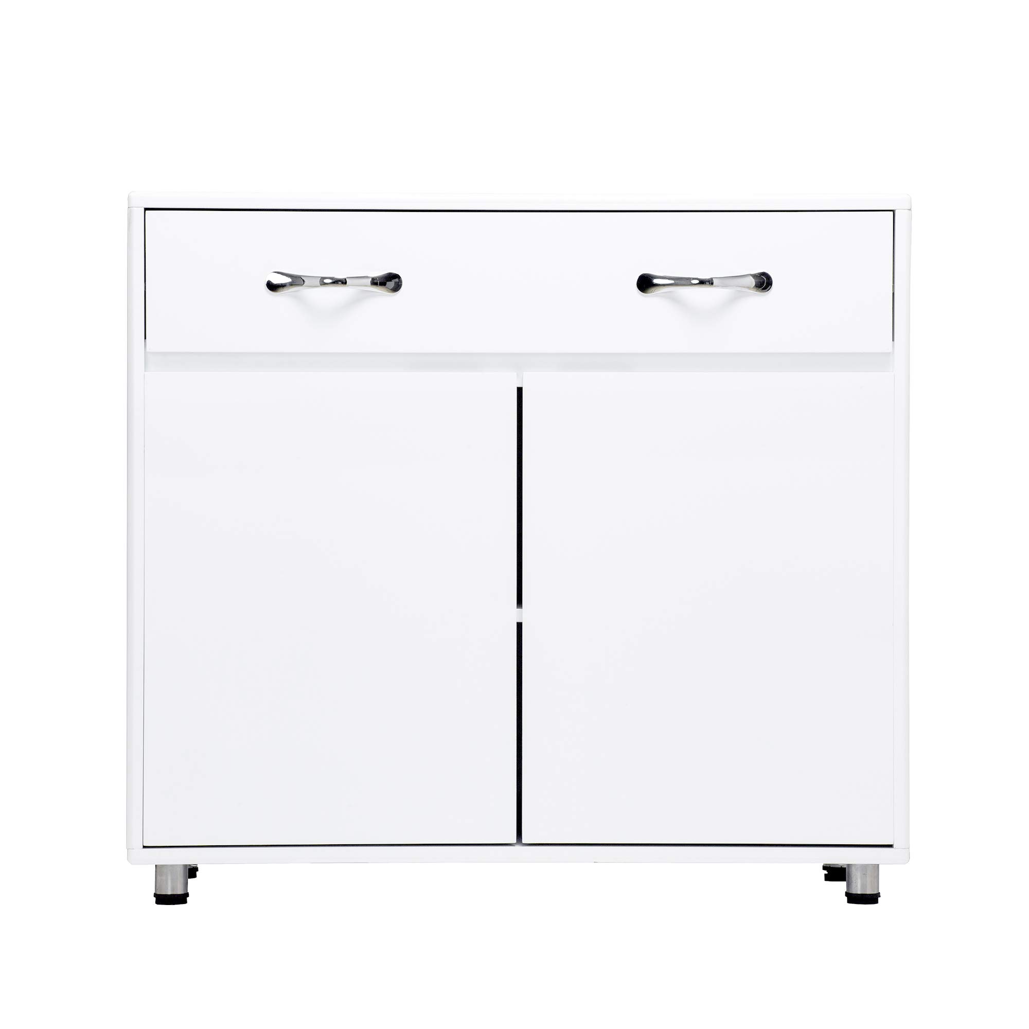 Goujxcy White Sideboard Buffet Storage Cabinet for Kitchen Dining Room - Modern Console Table with Ample Storage Space | Perfect for Home Organization & Entertaining Guests