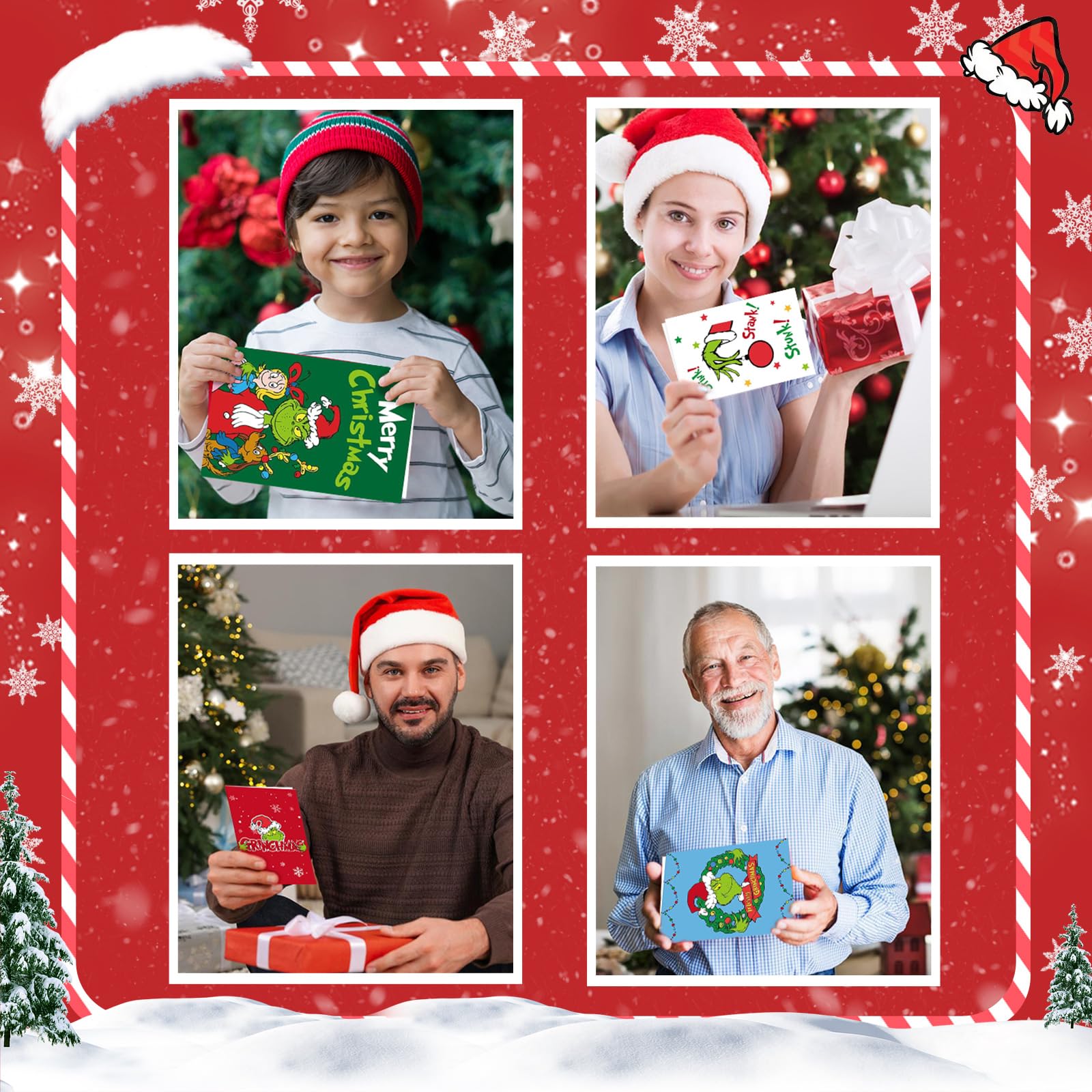 30-Pack Christmas Greeting Cards Set with Envelopes & Stickers - 6 Assorted Holiday Designs (6x4 Inch) - Perfect for Kids, Boys, Girls & Adults - Great for Holiday Parties, Family Gatherings & Office Exchanges