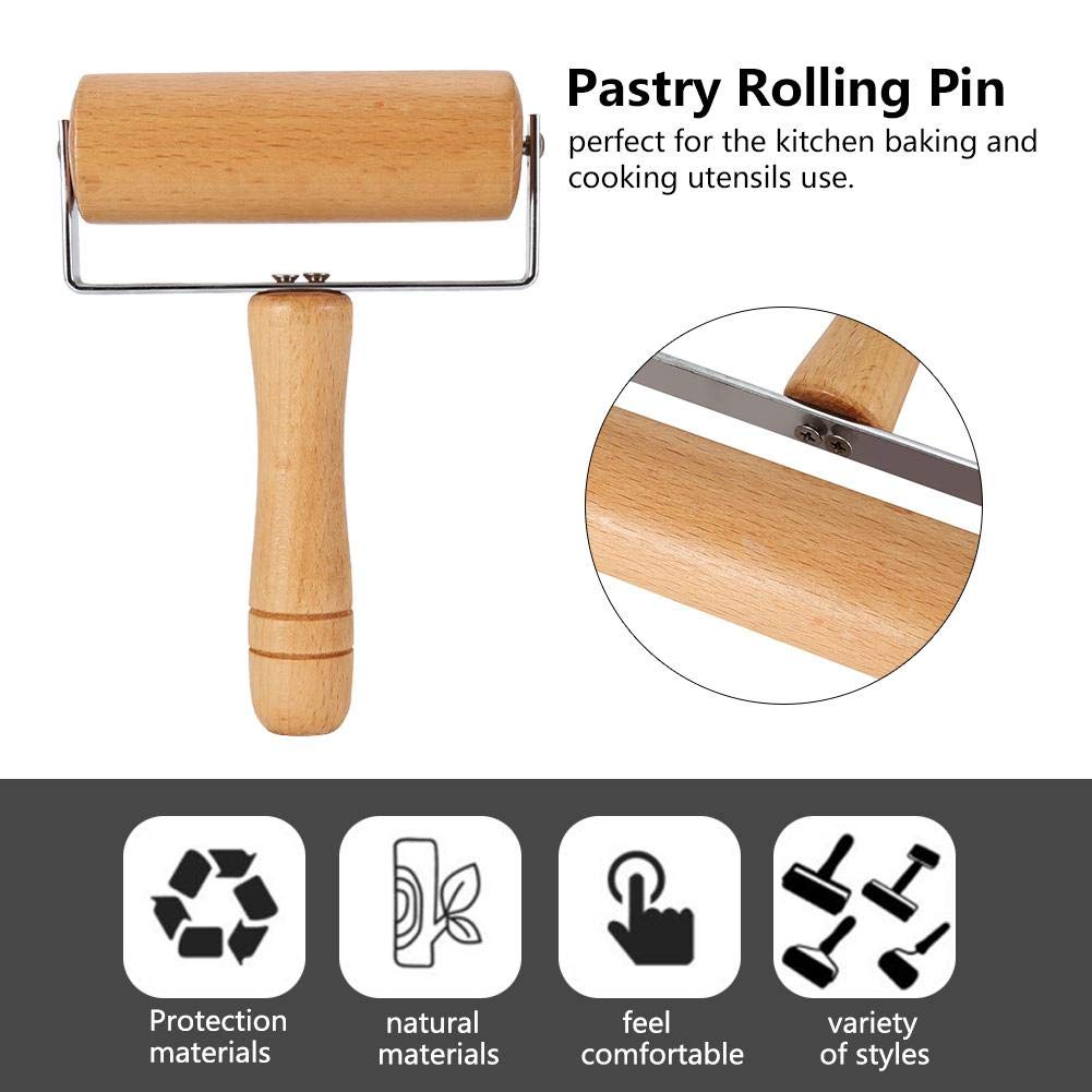 T-Shaped Pastry Roller - Wooden Multifunctional Dough Rolling Pin for Fondant, Cookies, Pizza, Pasta & Chapati | Perfect for Baking, Cake Decorating & Kitchen Use