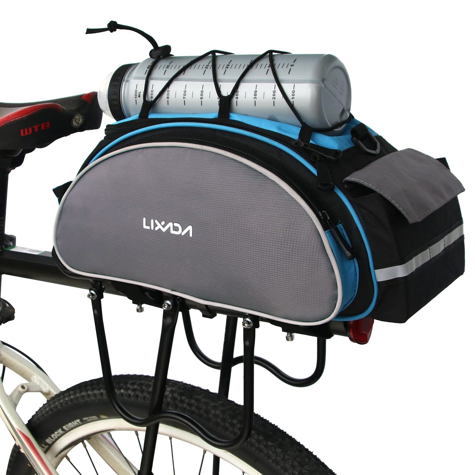 Lixada Waterproof Bicycle Pannier Bag - Bike Rear Seat Saddle Bag with Shoulder Strap for Mountain Cycling & Outdoor Adventures - Perfect for Commuting, Touring & Grocery Shopping
