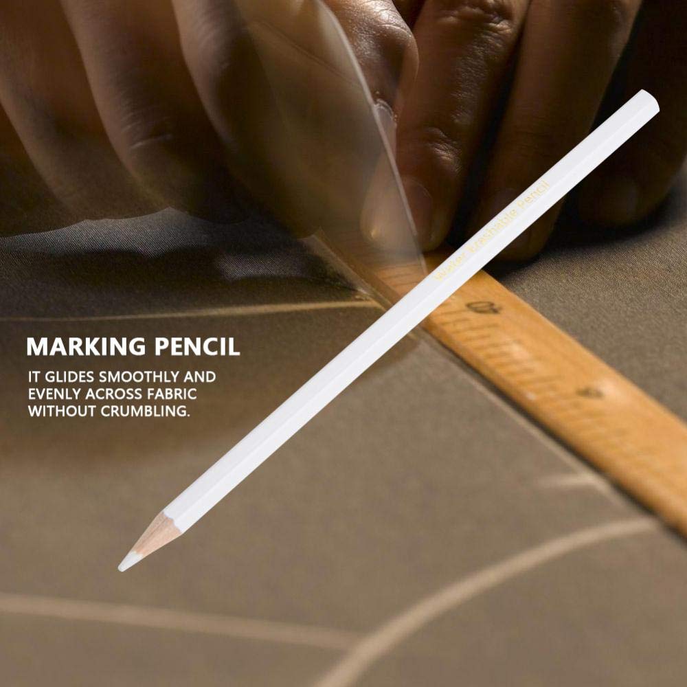 12-Piece Tailor's Chalk Pencils Set - White Water-Soluble Fabric Marking Pencils for Sewing, DIY & Crafts | Perfect for Dressmaking, Quilting & Fabric Projects
