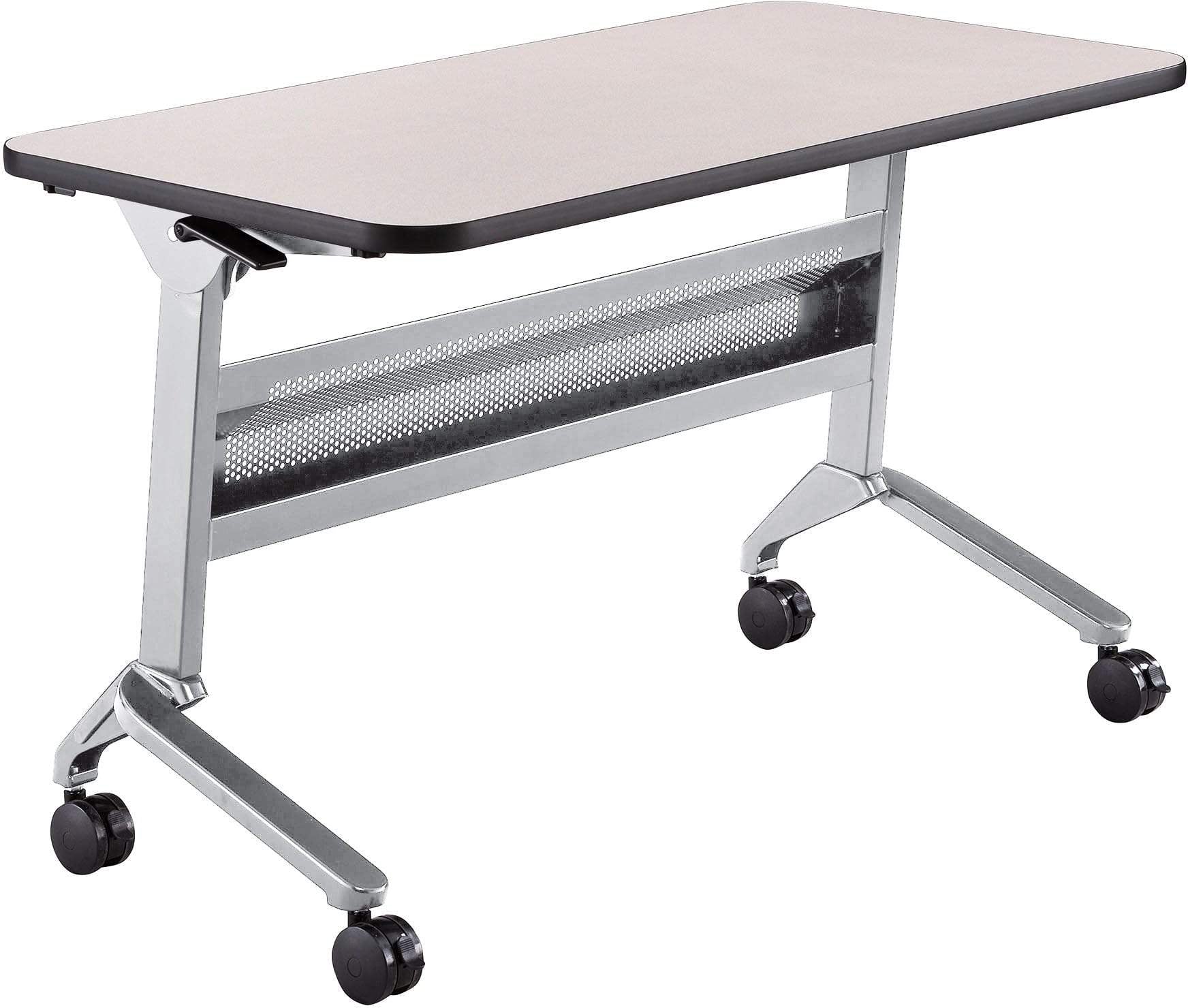 Safco Flip N Go 24 x 48 Inch Rectangular Training Table - Portable Folding Conference Table with Wheels [LF2448T] - Perfect for Meetings, Classrooms & Office Training Sessions