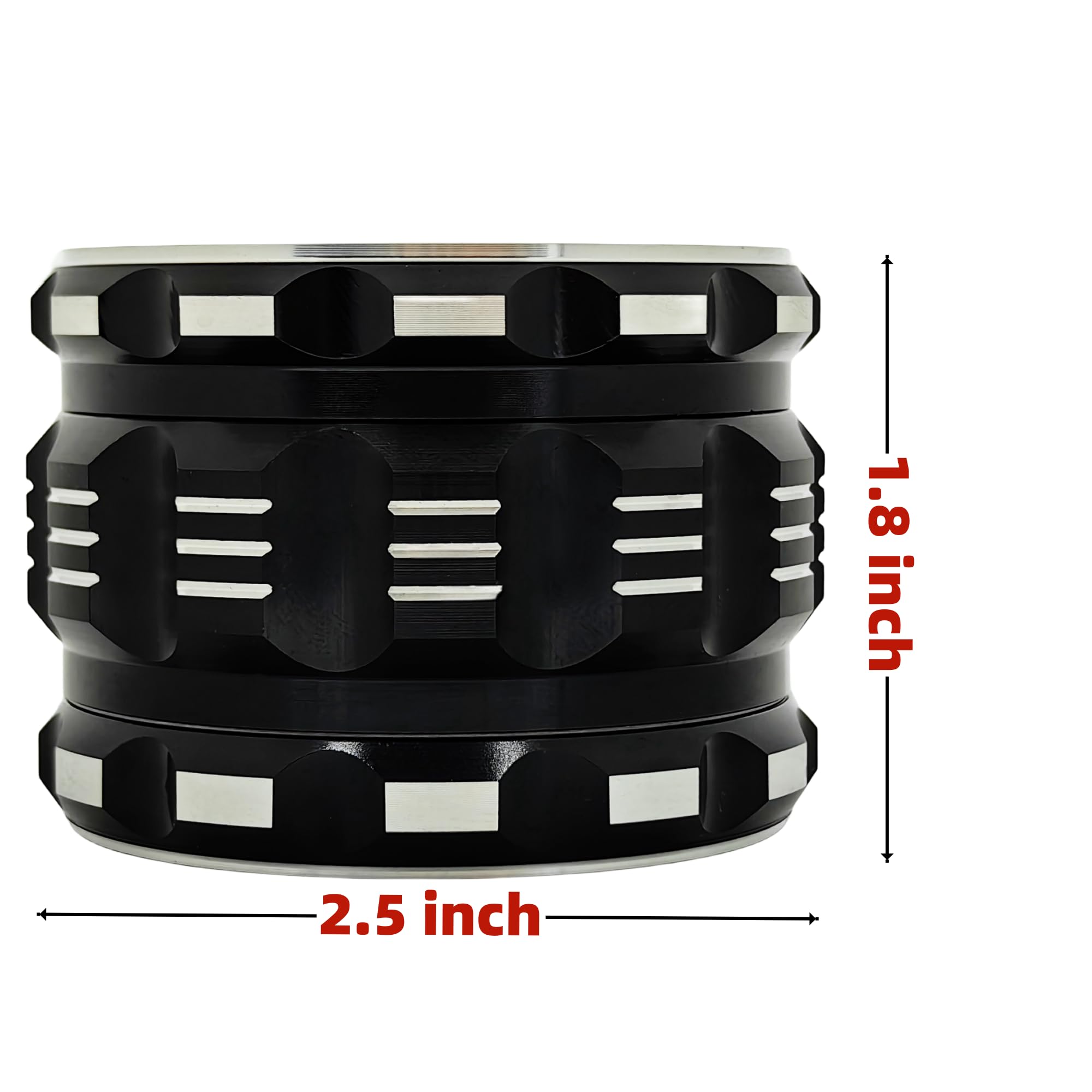 2.5 Inch Herb Grinder with 200ml Storage Jar - 2-Piece Set (Black) | Perfect for Grinding Spices, Herbs & Tobacco | Compact & Portable for Travel, Camping & Home Use