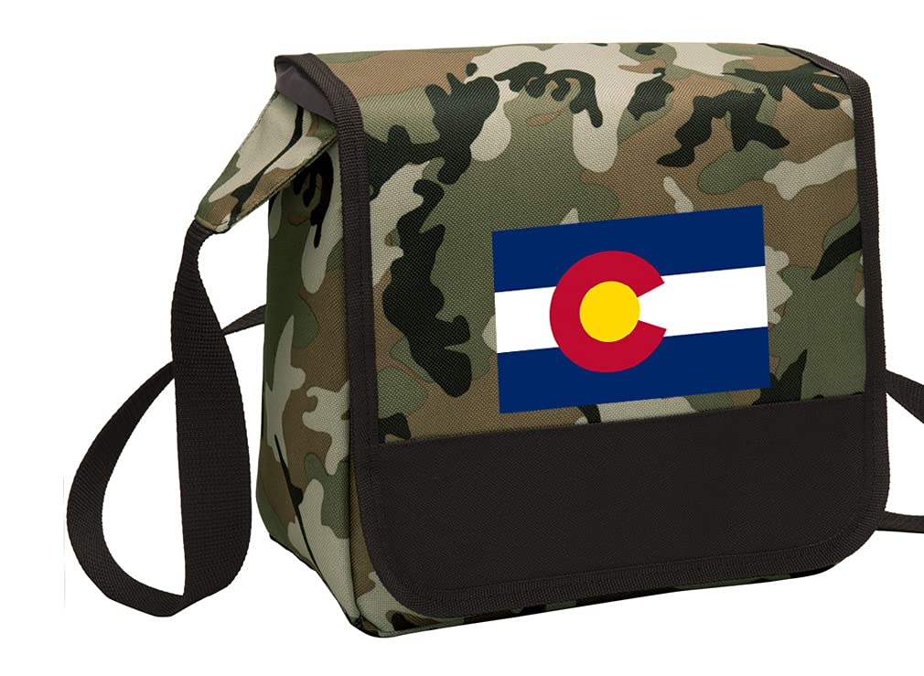 Colorado Flag Camo Insulated Lunch Bag - Reusable Shoulder Lunch Box for Work, School & Outdoor Adventures - Cooler Lunch Tote for Men & Women