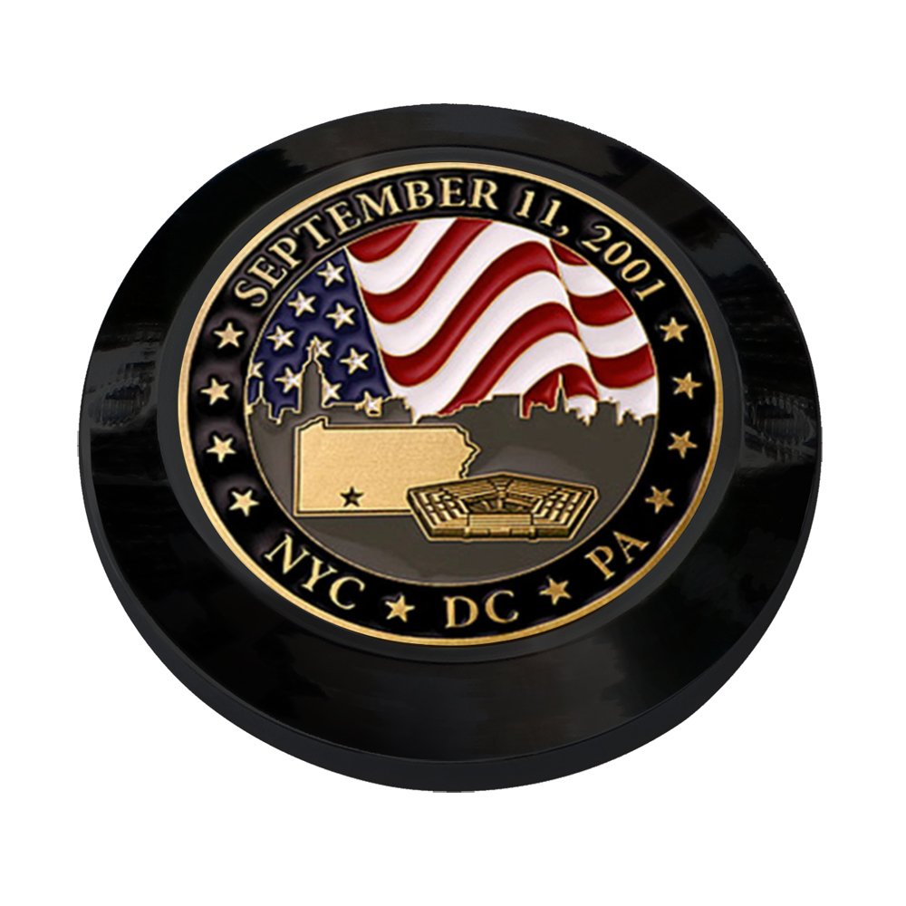 Milwaukee Eight Black Timing Cover Coin Mount Set - 9/11 Memorial Edition for Harley Davidson Motorcycles | Perfect for Biker Events & Patriotic Displays