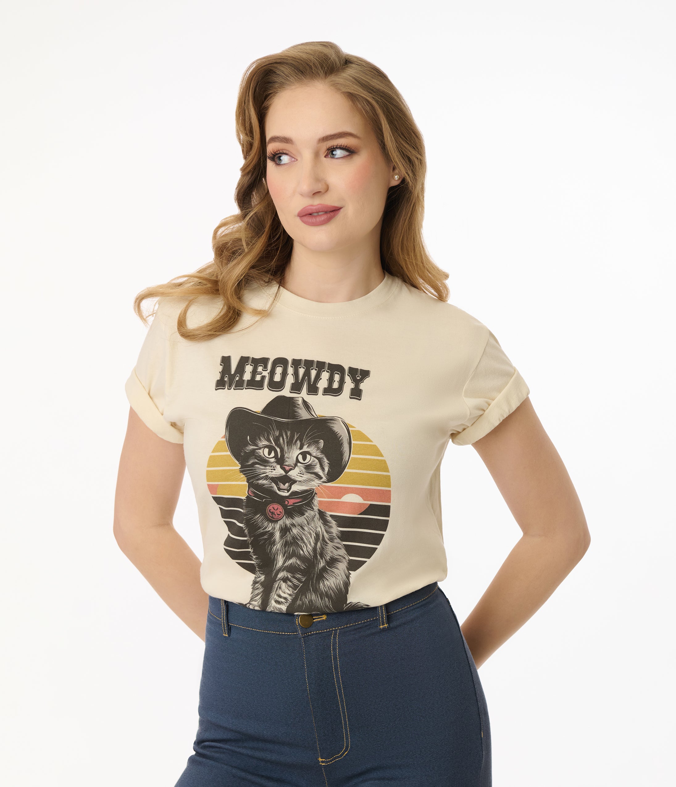 Vintage 1960s Meowdy Cat Graphic T-Shirt - Retro Unisex Tee for Men & Women - Perfect for Casual Wear, Cat Lovers & Retro Fashion Enthusiasts