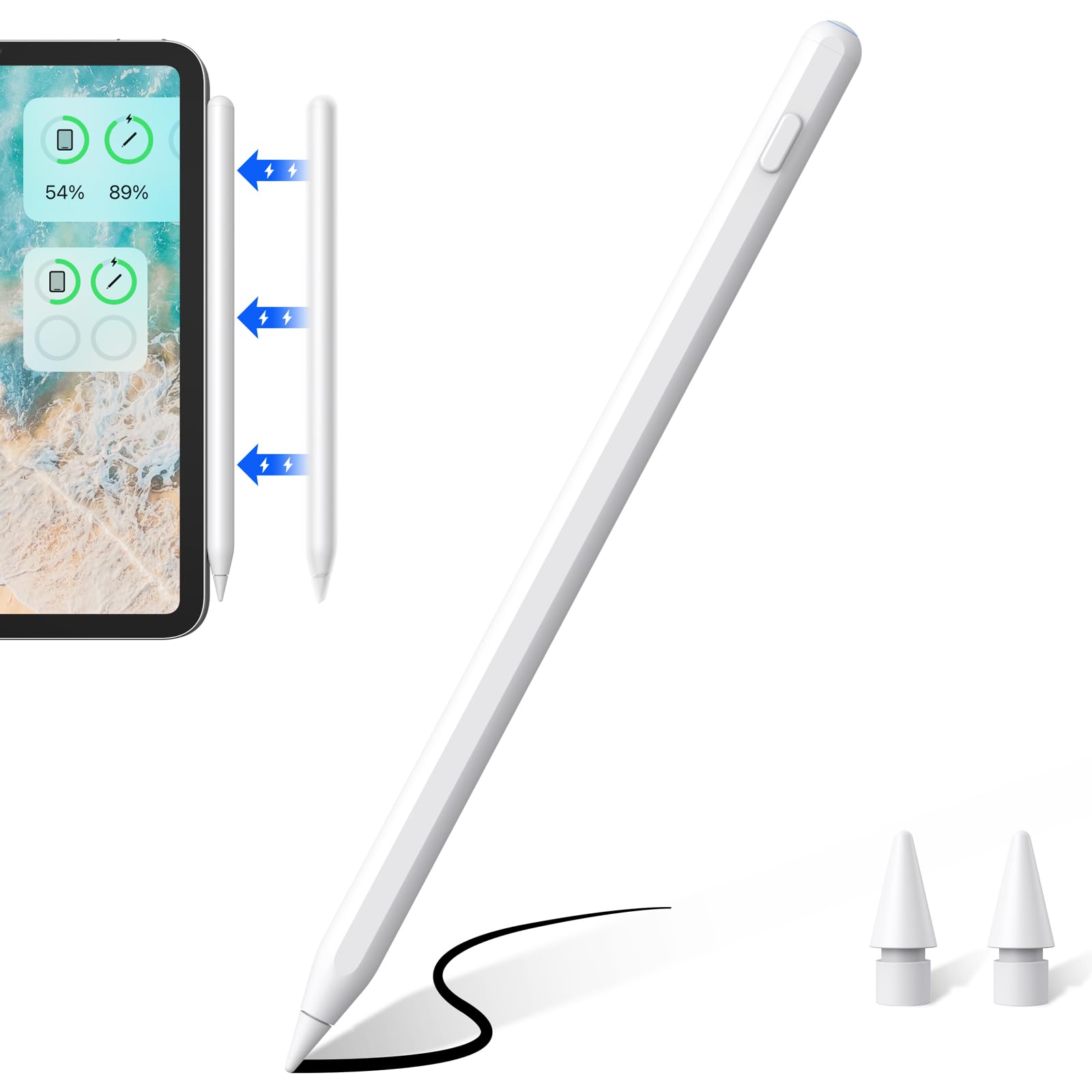 Apple Pencil Alternative - Stylus Pen for iPad with Palm Rejection & Tilt Sensitivity, Compatible with iPad Pro 11