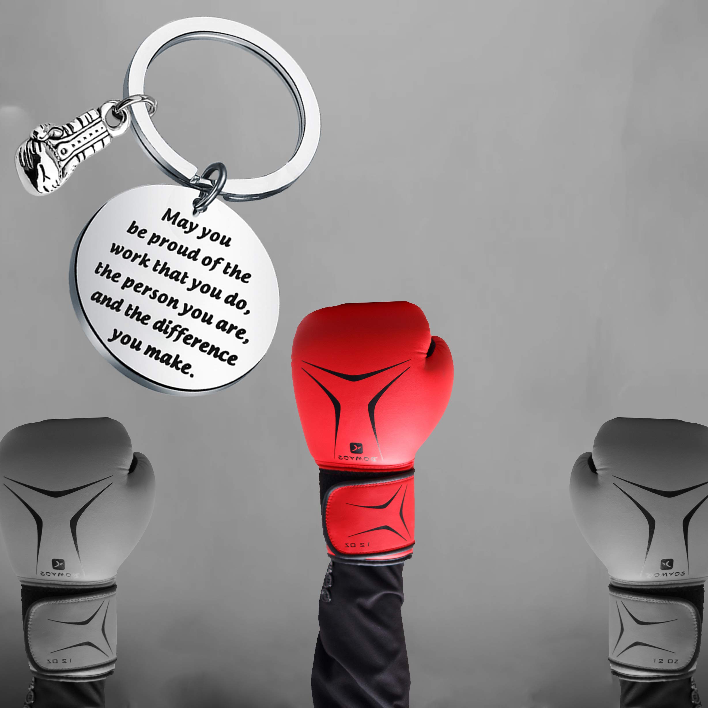 AKTAP Boxing Gloves Keychain - Boxing Jewelry for Men & Women - Motivational Boxer Keyring Gift for Fitness Enthusiasts - Perfect for Gym Bags, Keychains & Boxing Fan Collections