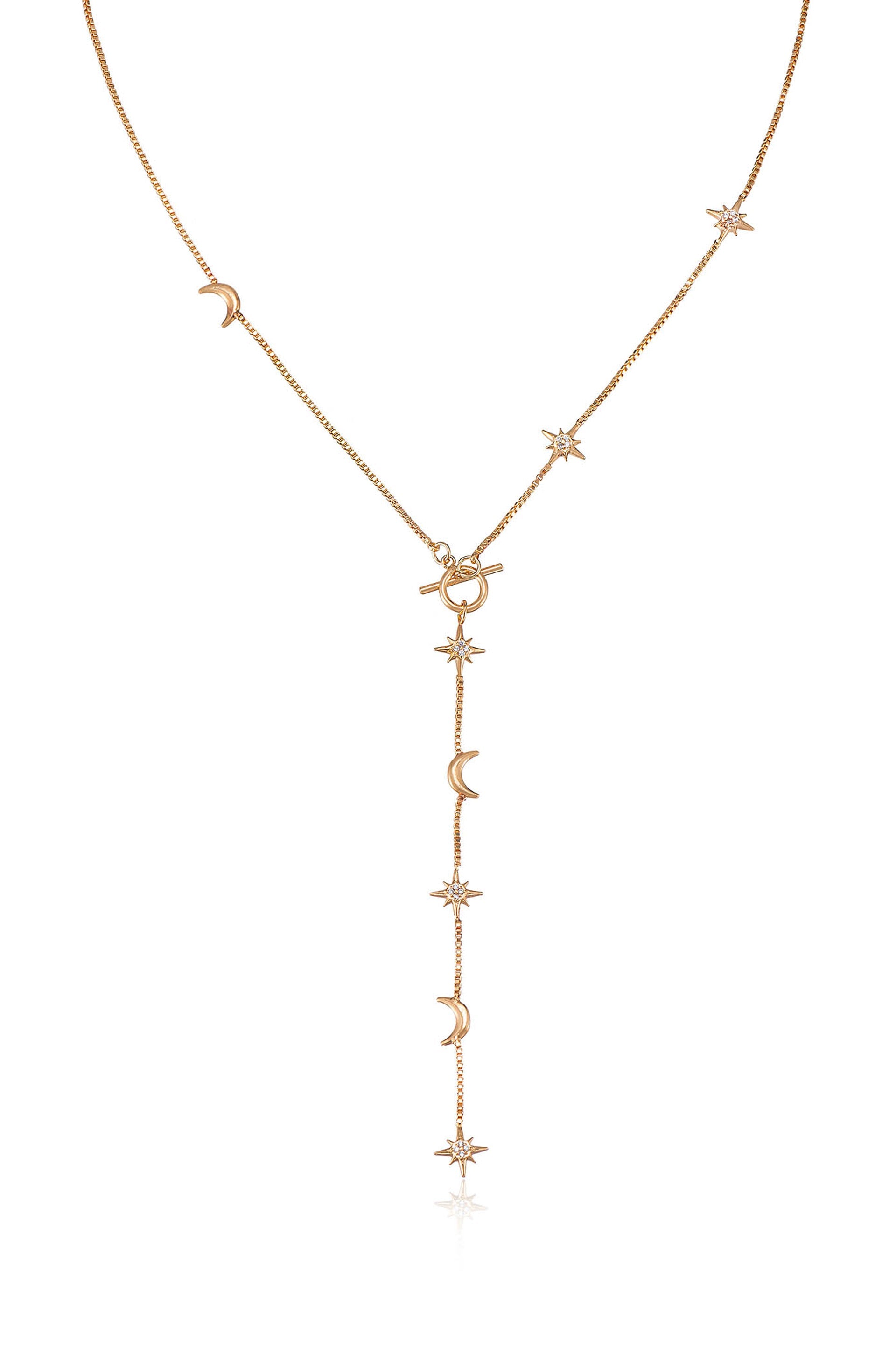 Celestial Lariat Necklace for Women - Elegant Layered Gold Choker with Star Pendant - Perfect for Date Night, Wedding & Everyday Jewelry