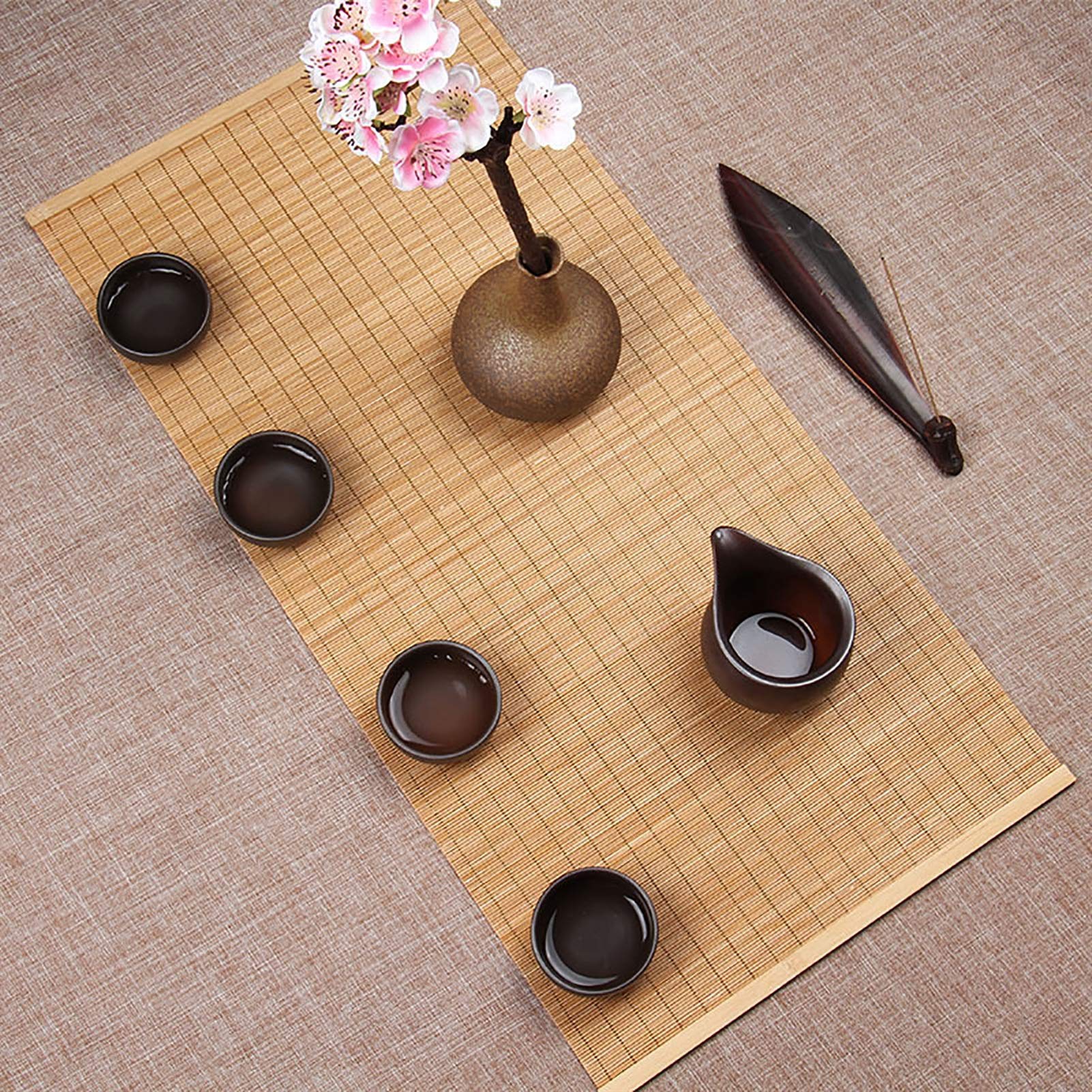 Japanese Bamboo Tea Mat - Heat-Resistant & Waterproof for Tea Parties (30x150cm)