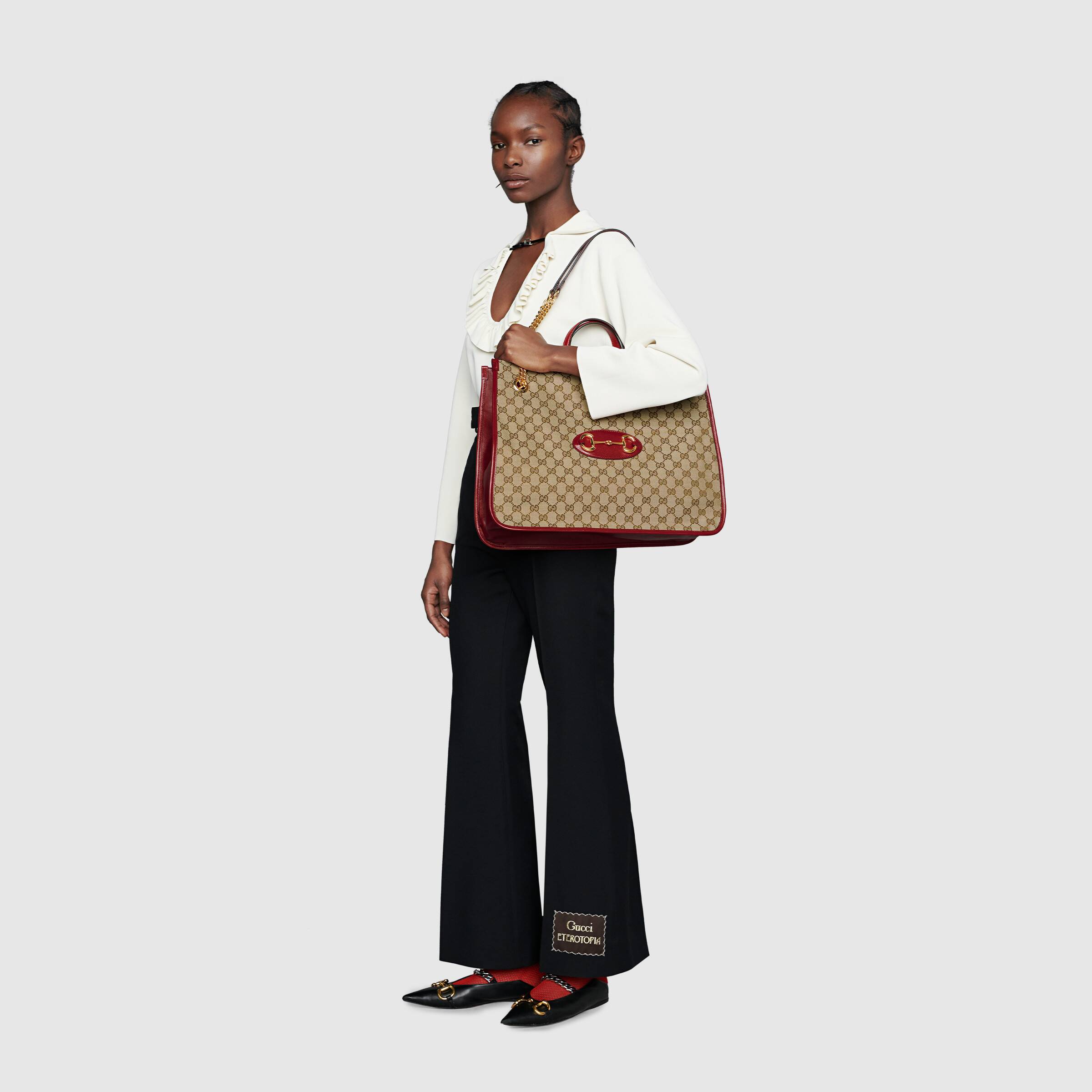 Gucci 1955 Horsebit Large Tote Bag in Red - Luxury Leather Handbag for Women, Perfect for Work, Travel & Everyday Use