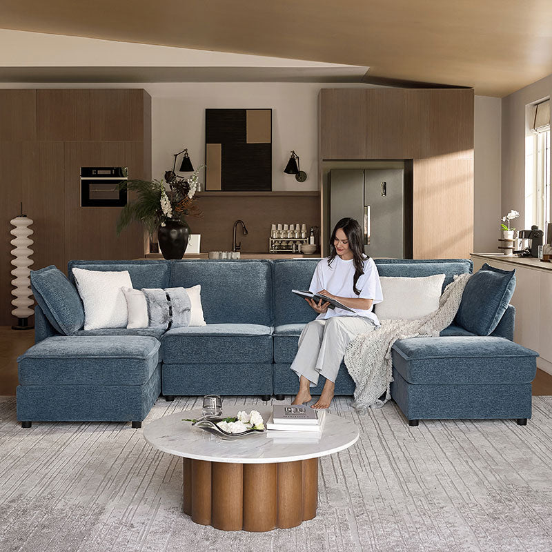 Harmetrix Oversized Soft Sectional Couch with Storage | Modern L-Shaped Sofa Bed with Hidden Compartment | Perfect for Living Room, Family Room & Small Spaces