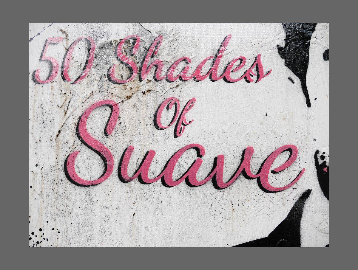 50 Shades 140cm X 100cm Urban Pop Art Black Canvas Painting - Modern Wall Decor for Living Room, Bedroom & Office