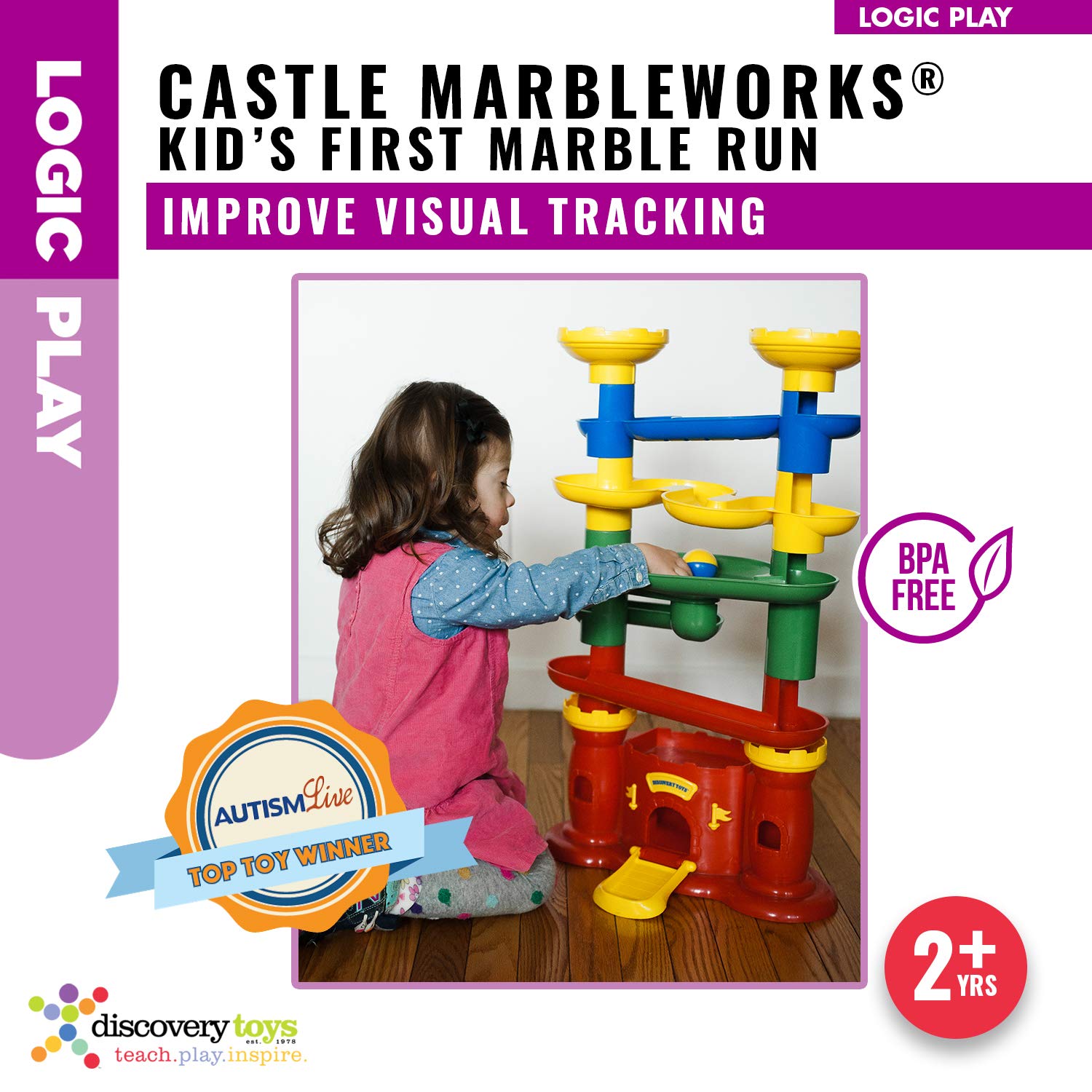 Discovery Toys Castle MARBLEWORKS® Marble Run - STEM Educational Building Blocks for Kids Ages 2+ | Creative Learning Toy for Early Childhood Development | Perfect for Indoor Play, Birthday Gifts & Classroom STEM Activities