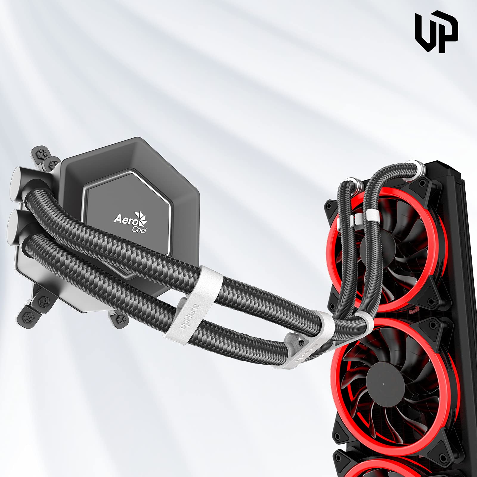 upHere 8-Piece CPU Liquid Cooler Tube Comb Set - 4x 11mm & 4x 13mm Tube Organizers - White (CM408) | Perfect for Custom PC Water Cooling Builds and Cable Management
