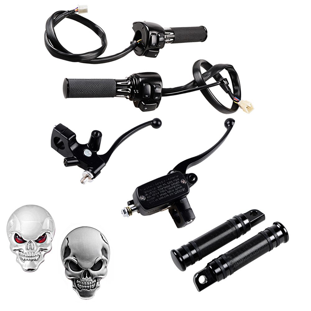 Harley-Davidson Motorcycle Accessories Kit - Horn, Turn Signal, Headlight Switch with Harness, Brake Clutch Levers, 1