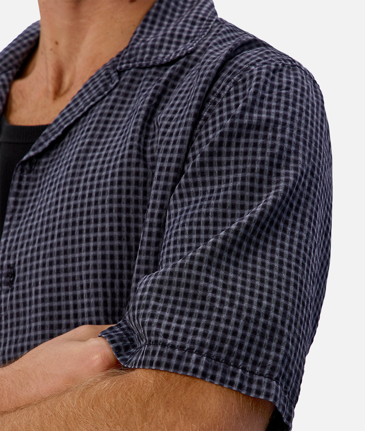 Palisade Short Sleeve Shirt for Men - Navy & Black Casual Button Up Shirt | Perfect for Summer Outfits, Beach Wear, and Outdoor Activities