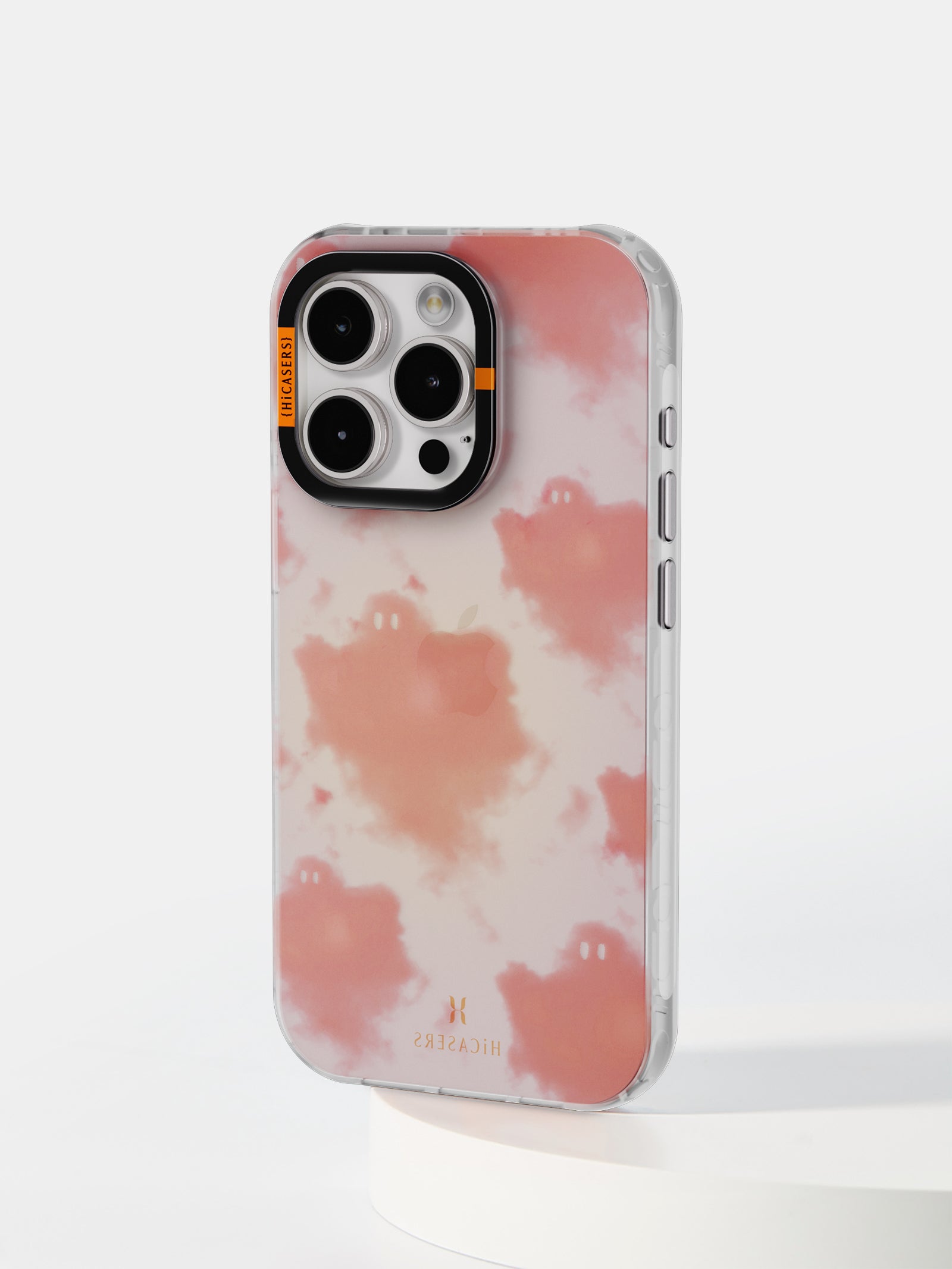 Iridescent Pink Cloudy Ghosts Pattern Phone Case - Cute & Trendy Protective Cover for iPhone & Samsung (Perfect for Halloween & Everyday Use)