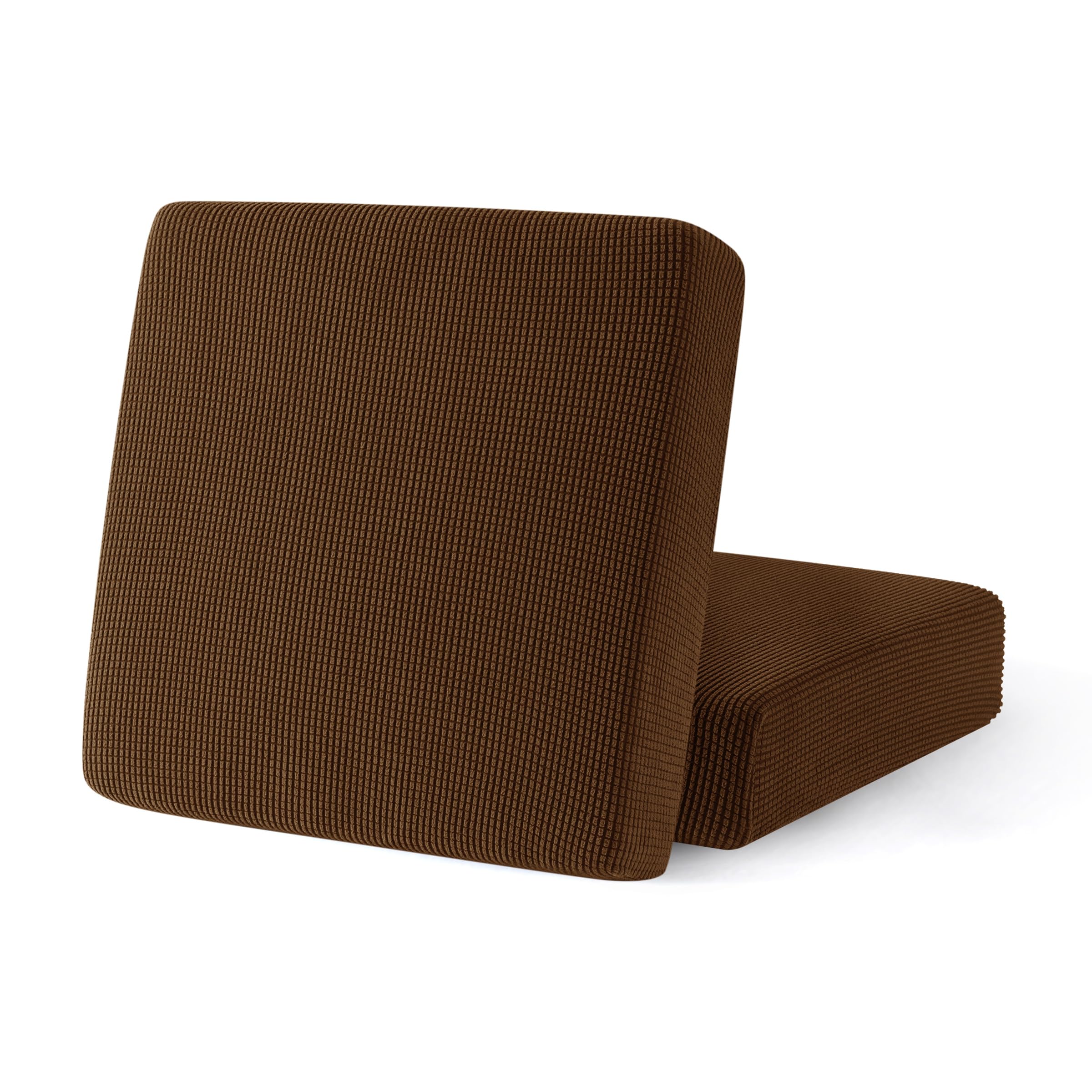 SUBRTEX Stretch Couch Slipcovers - Elastic RV Sofa Covers & Furniture Protector for Loveseat, Chair Cushions (2-Pack, Coffee Brown) | Perfect for Living Room, Apartment & RV Furniture Protection