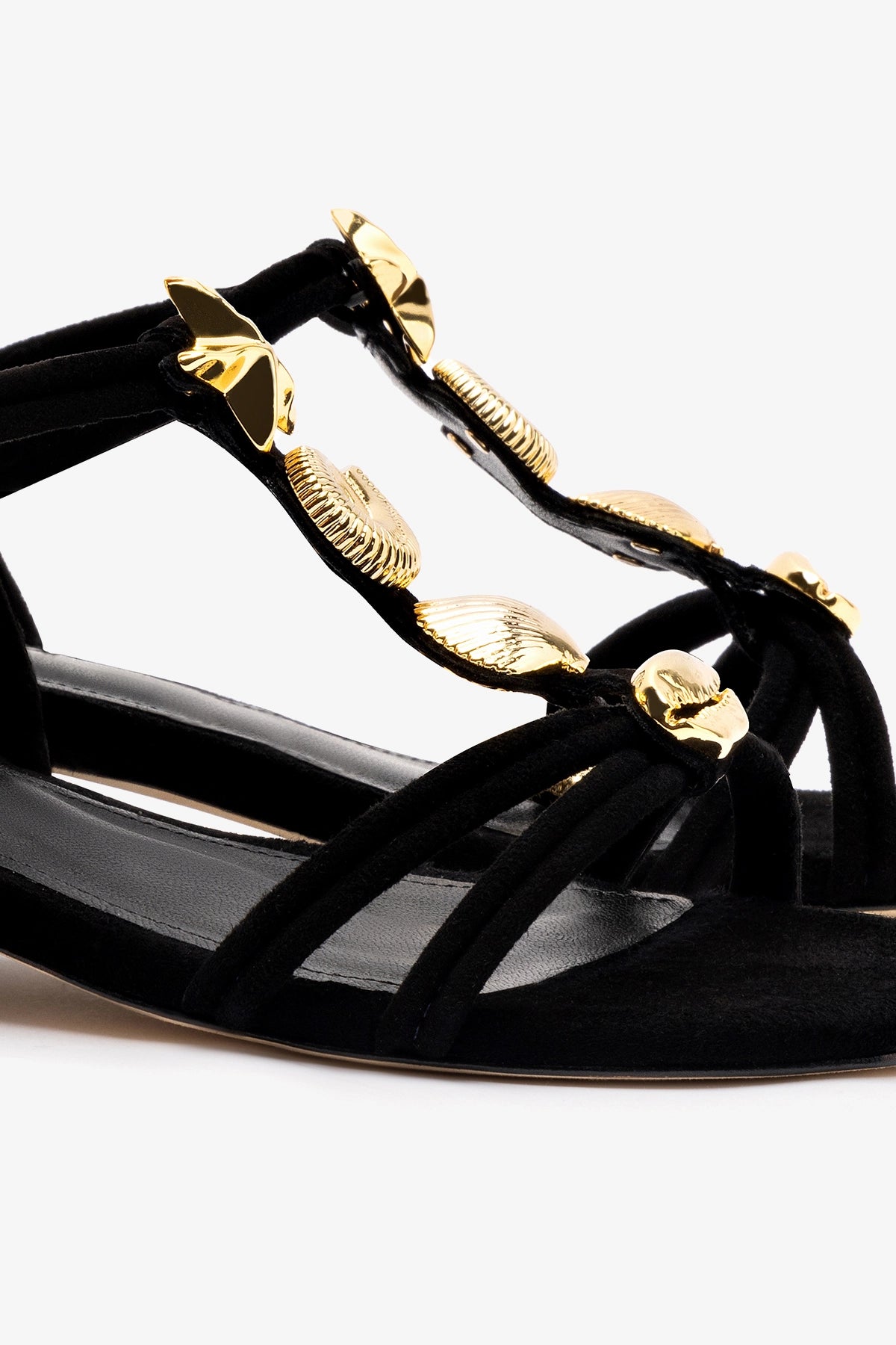 Women's Shelly Flat Sandal in Black Suede - Comfortable Casual Shoes for Summer, Beach & Everyday Wear