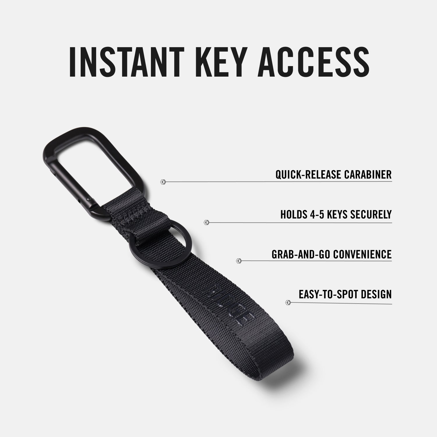 Premium Matte Black Keychain - Durable Everyday Carry for Keys, Wallets & Accessories | Perfect for Home, Office & Travel
