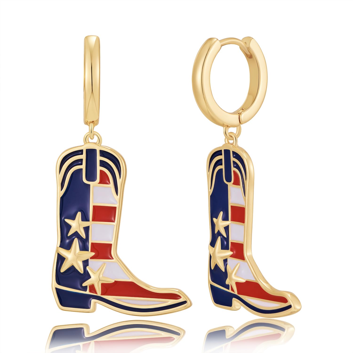 Patriotic 4th of July Earrings for Women - Red White & Blue Dangle Earrings with American Flag Design - Perfect Independence Day Gift for Parties, BBQs & Festive Celebrations