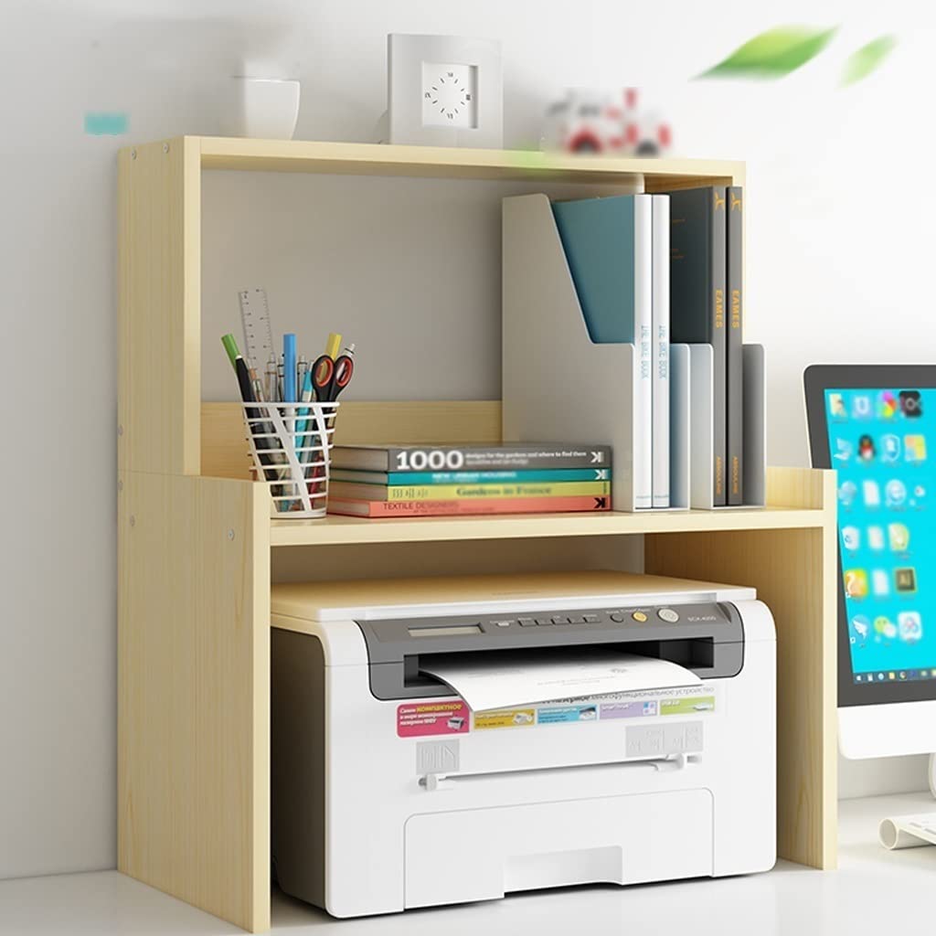 3-Tier Printer Stand with Storage - Vertical Desk Organizer for Home & Office - Holds Fax Machine, Scanner & Supplies - Black (Perfect for Small Spaces & Clutter-Free Workspaces)