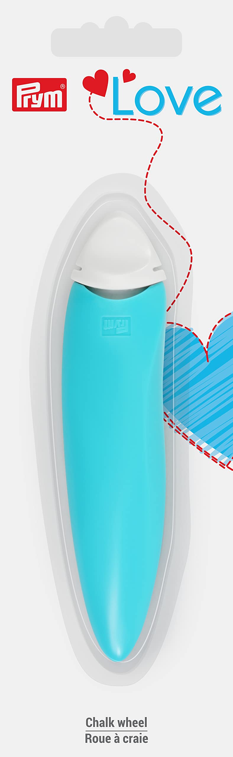 Prym Love Chalk Wheel - Turquoise Fabric Marking Tool for Sewing & Quilting - 1 Count Pack - Perfect for DIY Crafts, Dressmaking & Home Decor Projects