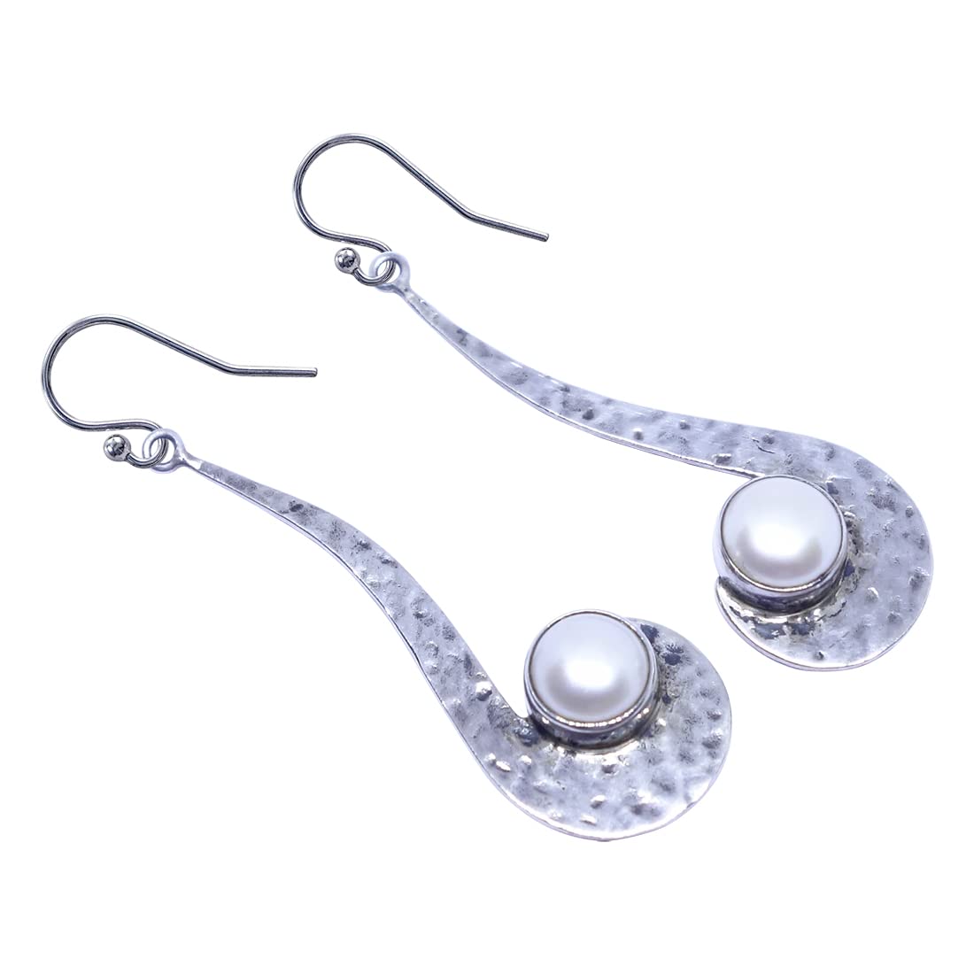 925 Sterling Silver Pearl Drop Dangle Earrings for Women - June Birthstone Gemstone Handmade Jewelry - Perfect for Weddings, Parties & Gift Giving