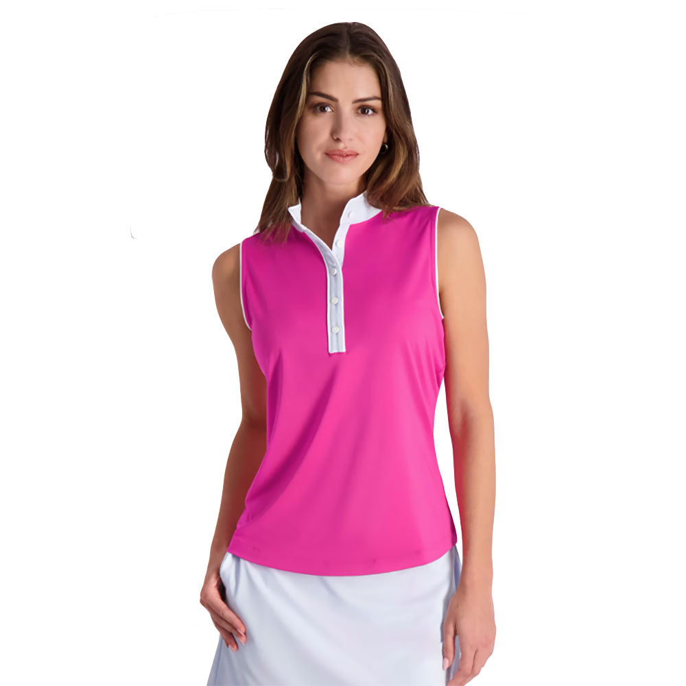 Fairway & Greene Daisy Sleeveless Women's Golf Polo Shirt - Breathable Moisture-Wicking Performance Top for Golf, Tennis & Outdoor Activities