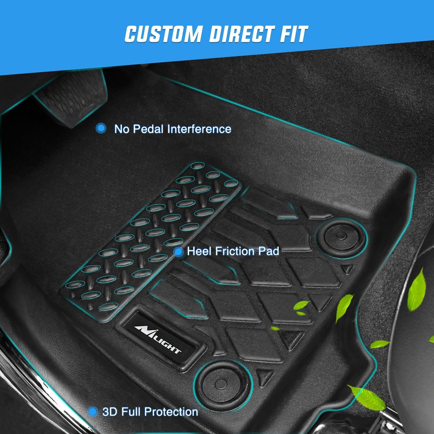 Premium TPE Floor Mats for Toyota Camry Hybrid (2018-2024) - All-Weather Protection, Custom Fit, Non-Slip Car Floor Liners - Perfect for Daily Commute, Road Trips & Family Travel