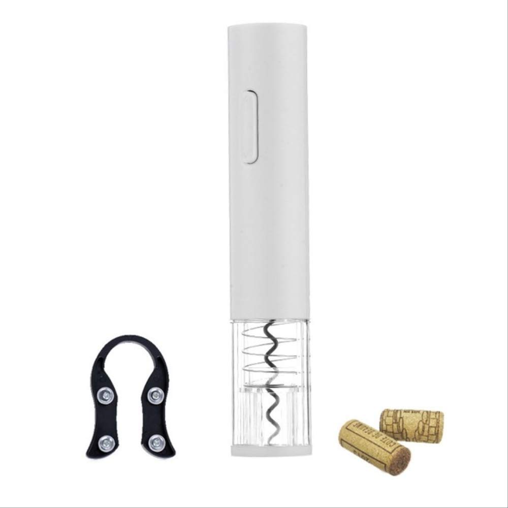 Electric Wine Opener - Automatic Cordless Corkscrew with Foil Cutter & Vacuum Sealer | Perfect for Home Bars, Parties & Wine Tasting Events (White)