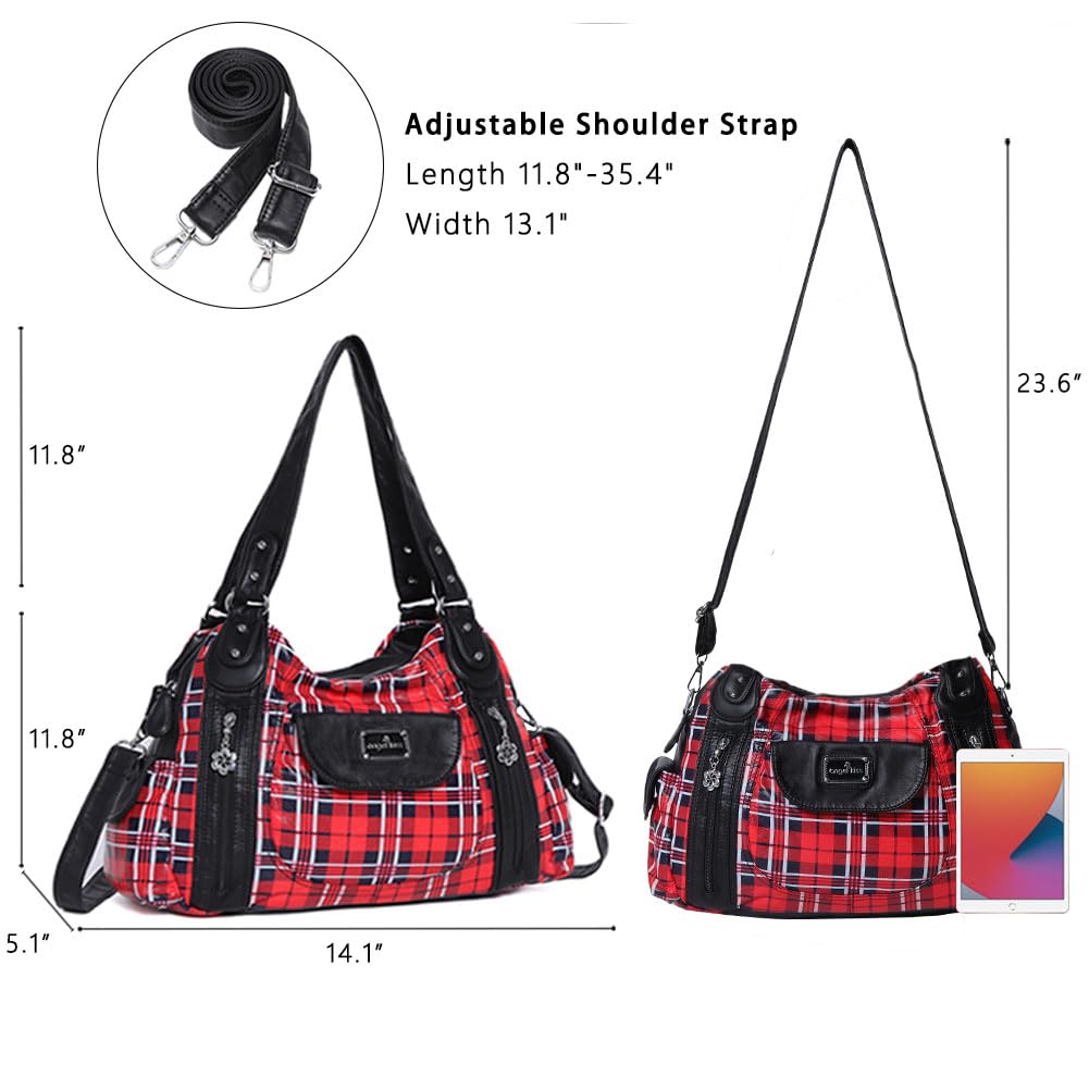 Angel Kiss Women's Large Shoulder Bag - Faux Leather Hobo Tote Purse with Multiple Pockets, Stylish Satchel for Work, Travel & Daily Use