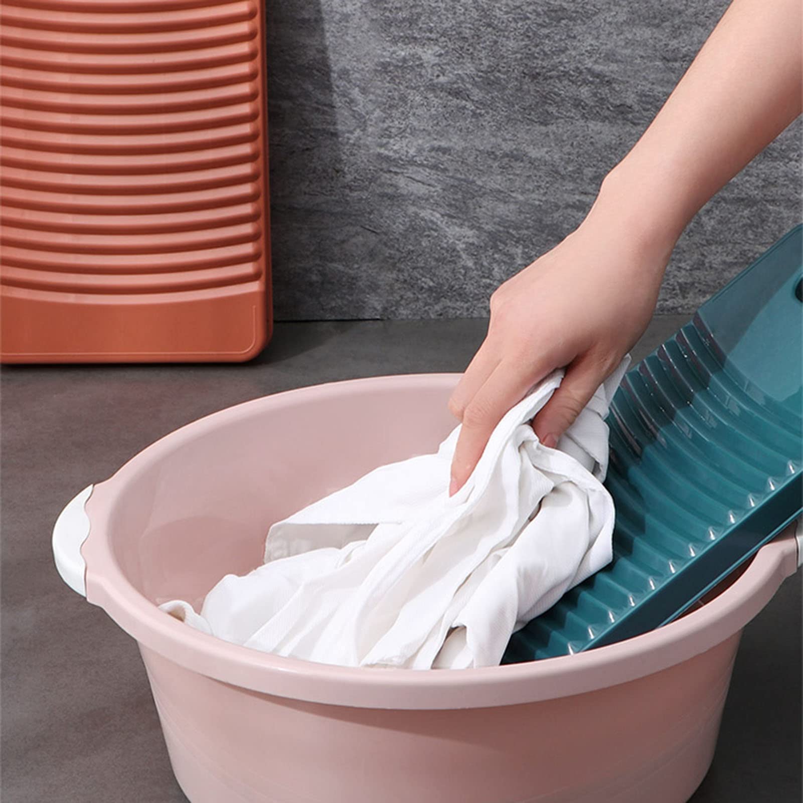 Non-Slip Plastic Mini Washboard - DCFV Rectangle Laundry Board for Underwear & Socks | Portable, Space-Saving Design with Hanging Hook | Perfect for Travel, Camping & Small Space Living