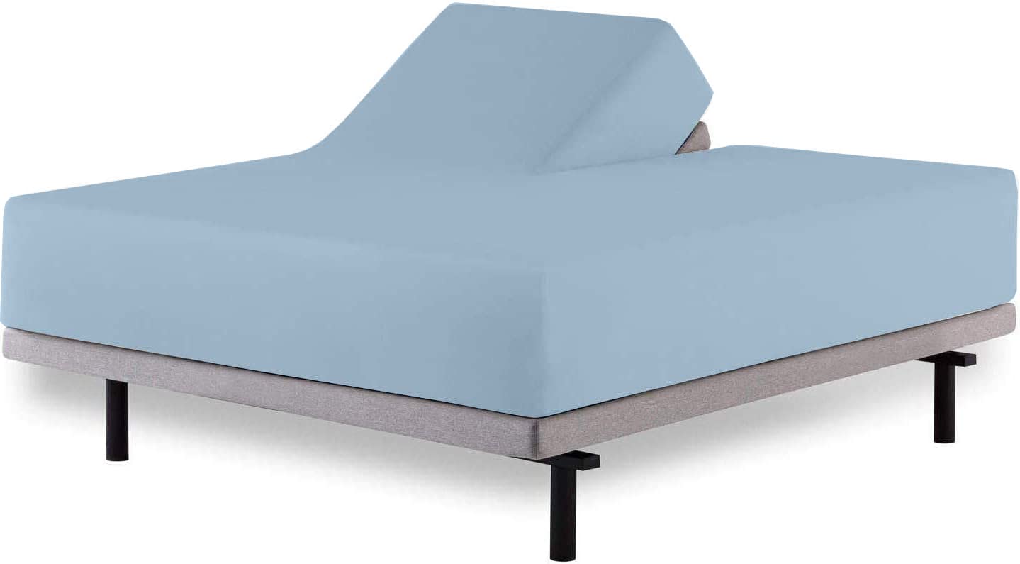 400 TC 100% Cotton Split Queen Fitted Sheet for Adjustable Beds - Half Split Design (34