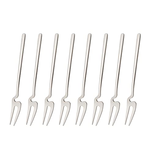 8Pcs Fruit Fork-Silver