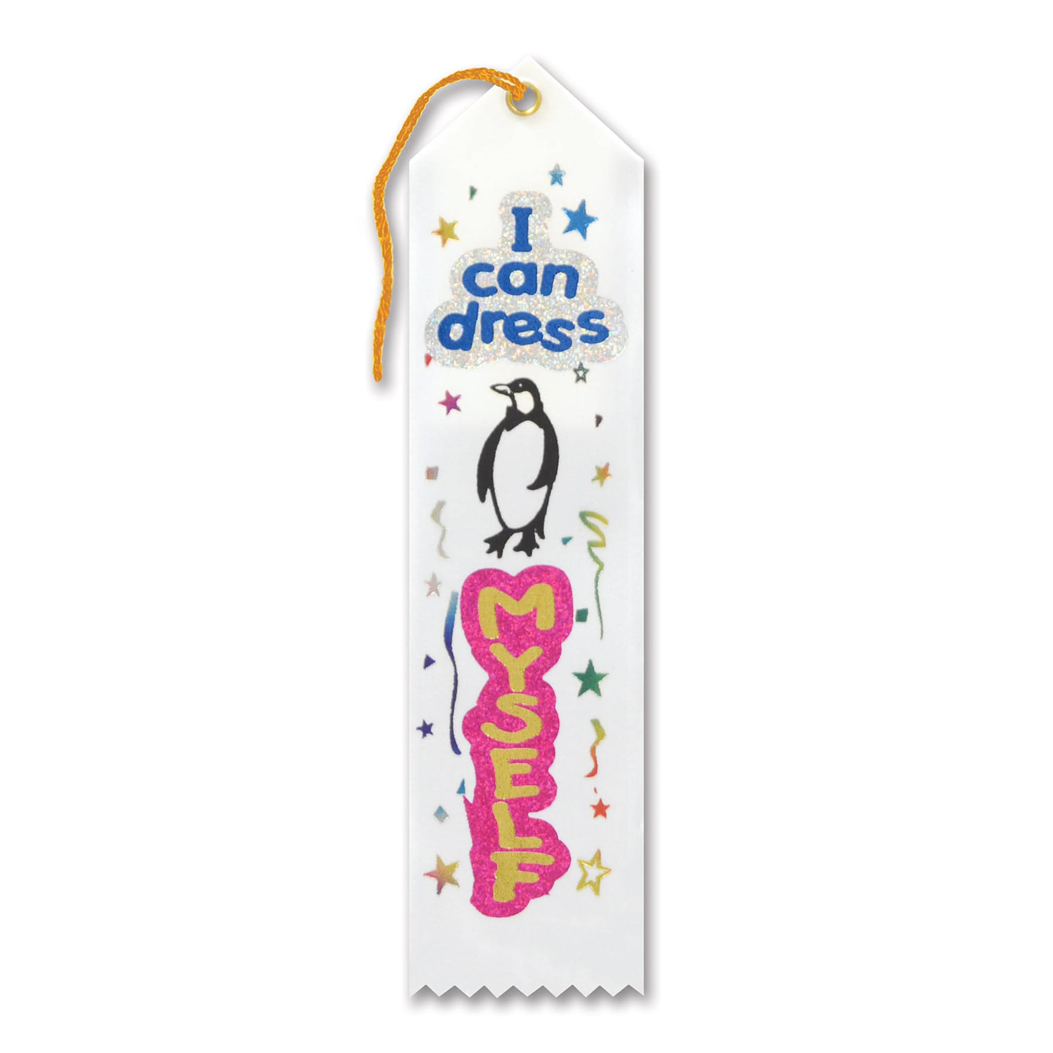 Beistle I Can Dress Myself Award Ribbon - Motivational Reward for Kids' Independence & Achievement - Perfect for Preschool, Kindergarten & Early Childhood Milestones