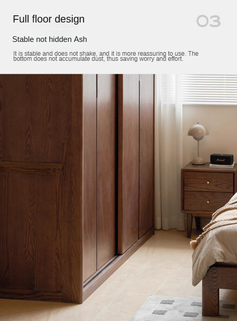 Solid Oak Wood Sliding Door Wardrobe Closet - Modern & Spacious Storage for Bedroom, Walk-In Closet, or Living Room Organization