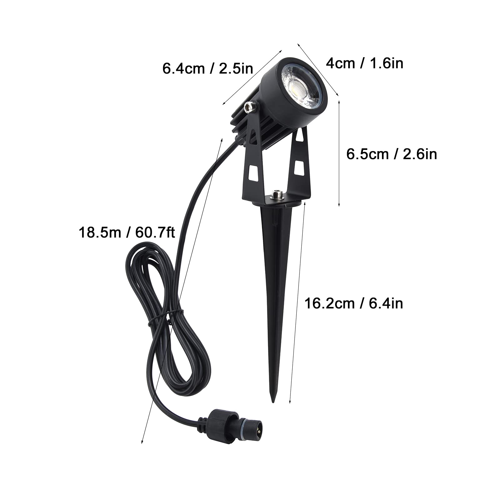 Hilitand 8Pcs LED Garden Lawn Lamp Warm White Outdoor Landscape Lighting for Courtyard, Villa Pathway - IP65 Waterproof, 110V US Plug - Perfect for Backyard, Garden, Walkway & Driveway Decoration