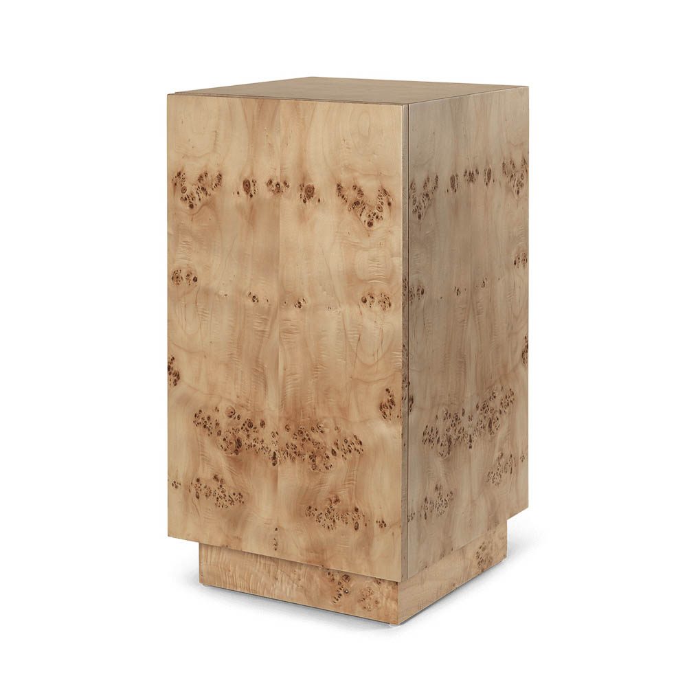 FERM LIVING Burl Side Table - Natural Wood Nightstand for Bedroom, Living Room & Office - Modern Scandinavian End Table with Organic Texture
