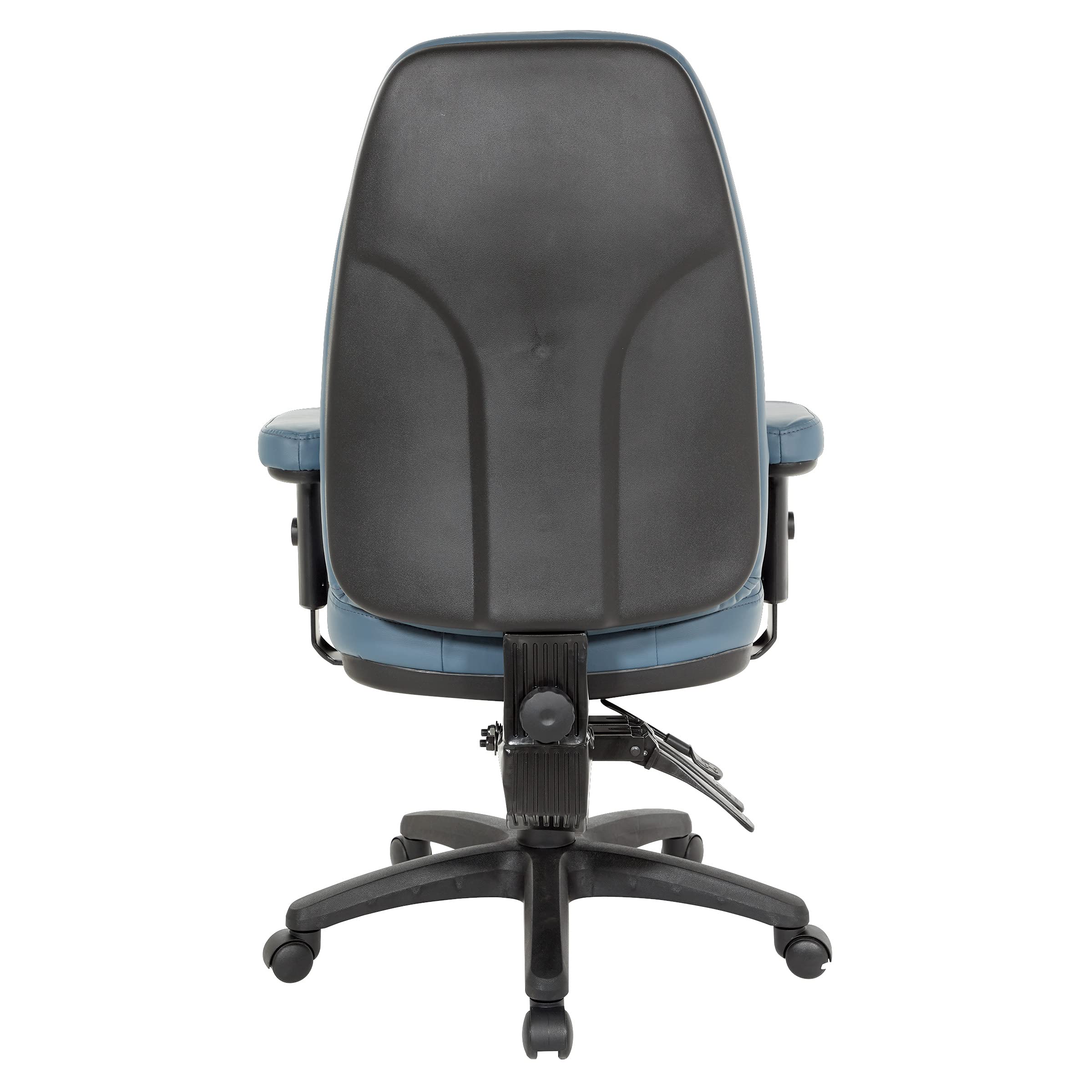 Office Star EC Series Ergonomic Executive Chair - High Back, Dual Function Control, Contour Seat & Adjustable Arms (Dillon Blue) - Perfect for Home Office & Corporate Workspaces