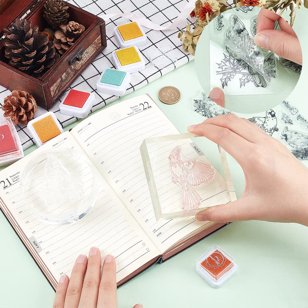 GLOBLELAND Cardinal Bird Clear Silicone Stamp - 4.3 x 6.3 Inch Transparent Rubber Stamp for Scrapbooking, Journaling & Card Making - Perfect for Christmas Crafts, DIY Projects & Holiday Greeting Cards
