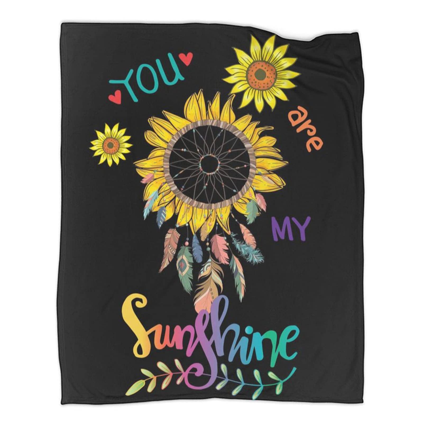 You Are My Sunshine Sunflower Throw Blanket - Soft Flannel Summer & Air Conditioner Blanket - Cozy Warm Blanket for Bed, Couch & Living Room (60