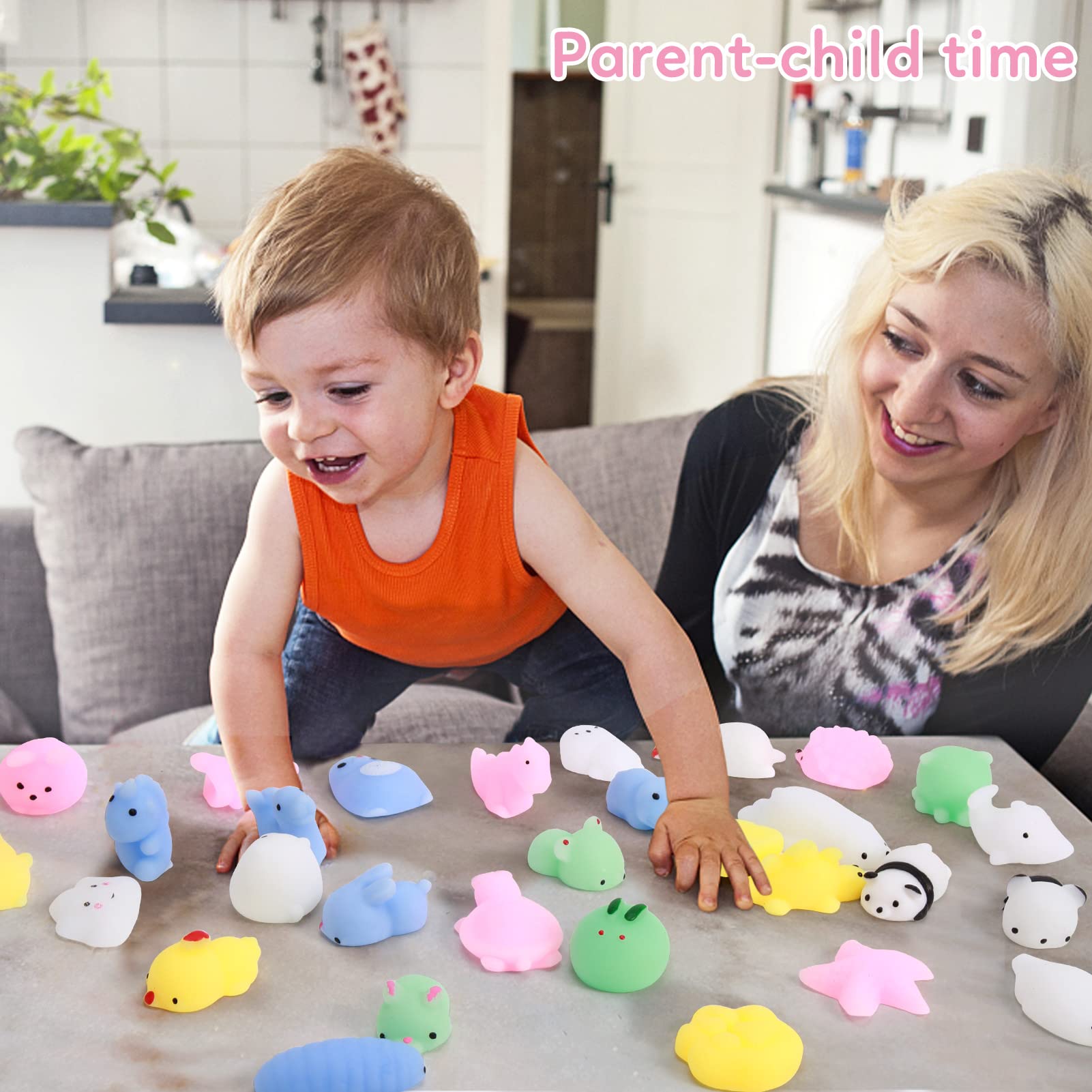 30 Pcs Squishy Stress Relief Toys with Storage Box - Soft Mochi Squishies for Anxiety & Fidgeting - Fun Party Favors, Classroom Rewards & Goodie Bag Fillers for Kids (Boys & Girls) - Perfect for Sensory Play, Stress Relief & Birthday Party Gifts