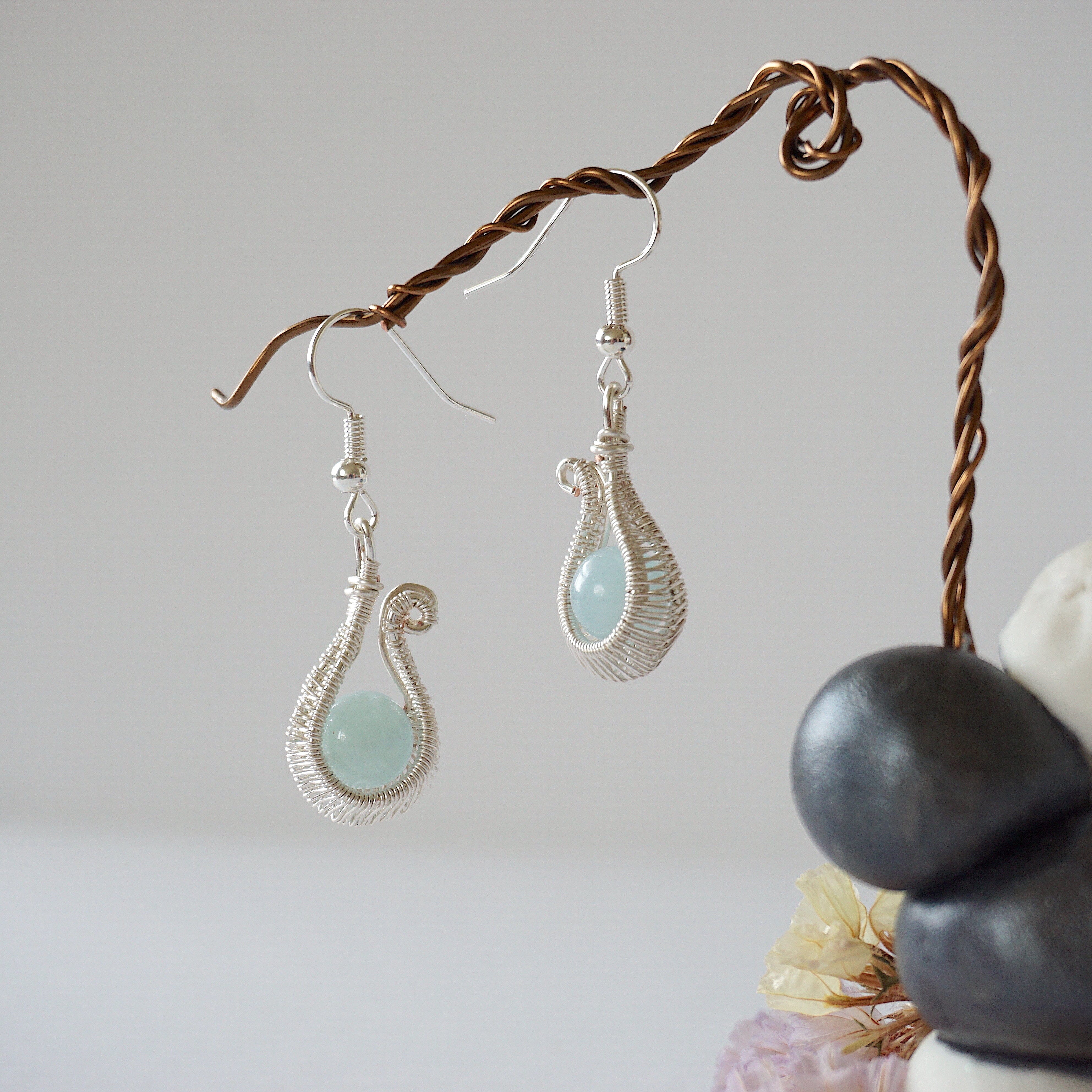 Aquamarine Silver Plated Drop Earrings for Women - Elegant Dangle Jewelry for Party, Wedding & Evening Wear | Hypoallergenic & Lightweight