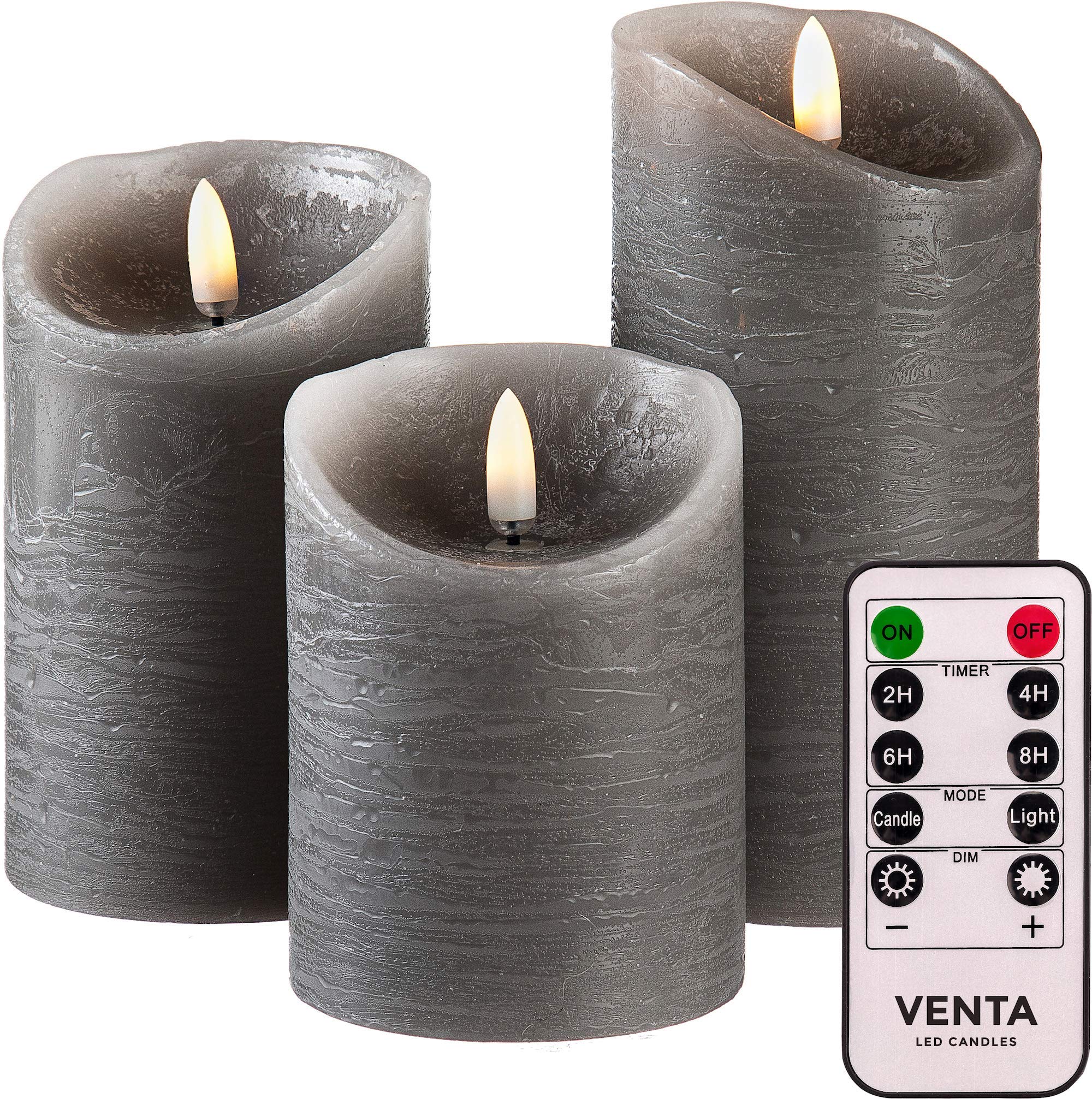 Realistic Flameless LED Candles Set of 3 with Remote - for Home Decor & Events