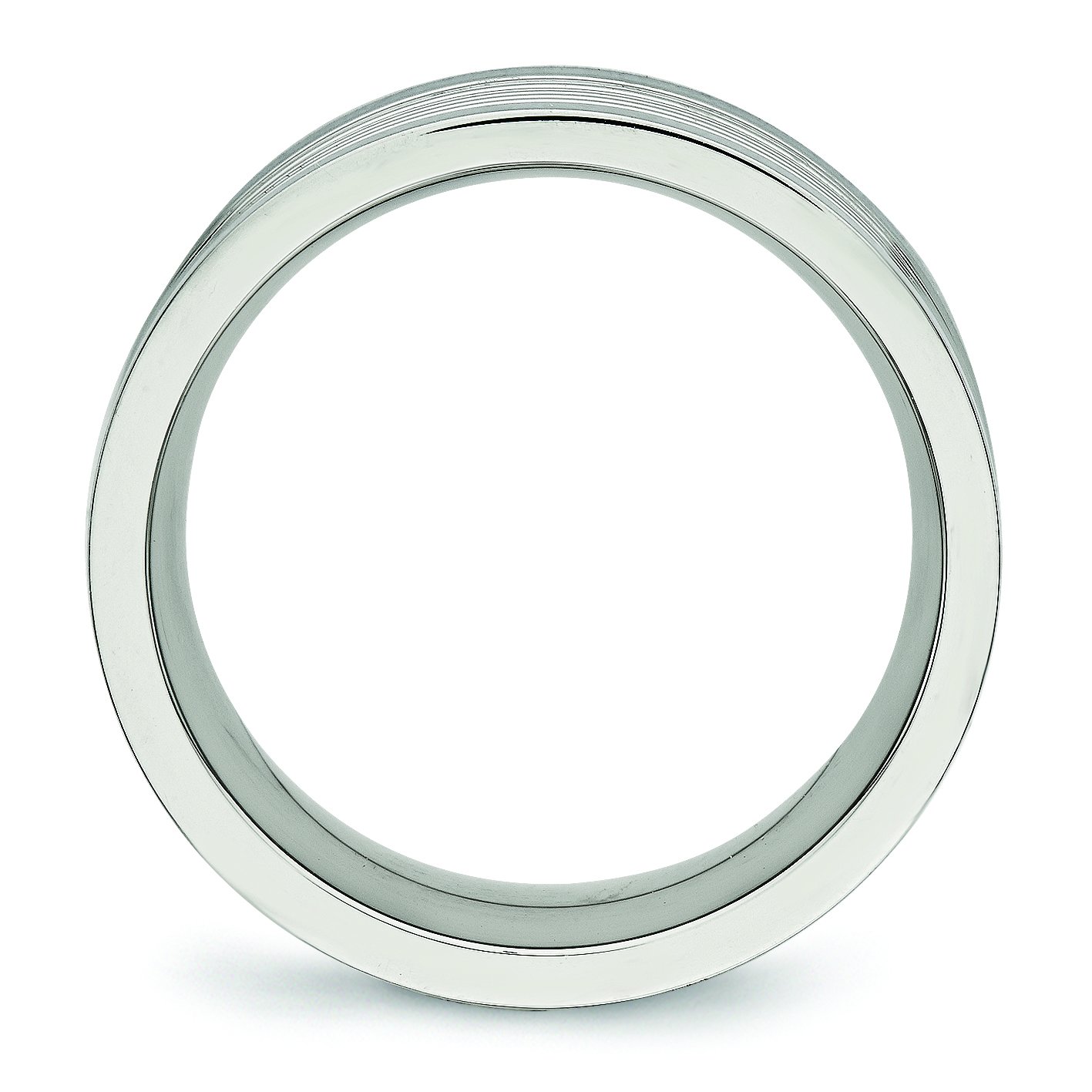 Stainless Steel Men's Wedding Band Ring - Polished Grooved Comfort Fit Design for Everyday Wear & Special Occasions