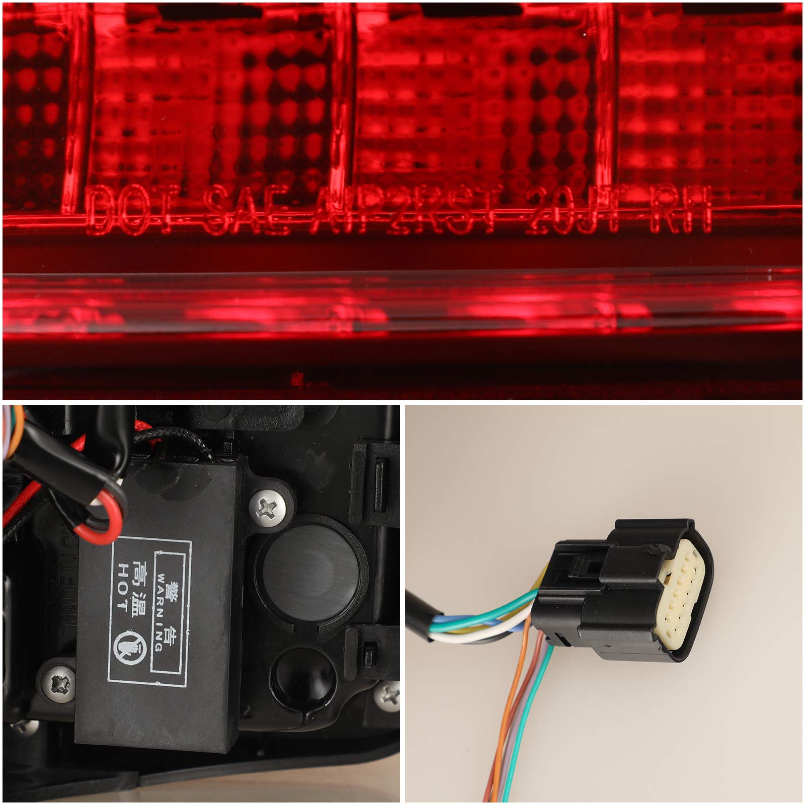AUTOWIKI LED Tail Light Assembly for 2019-2021 Jeep Gladiator JT - Sequential Turn Signal Tail Lights Replacement - Black Red Lens - 1 Pair Rear Brake Tail Lamps - Perfect for Off-Roading & Night Driving